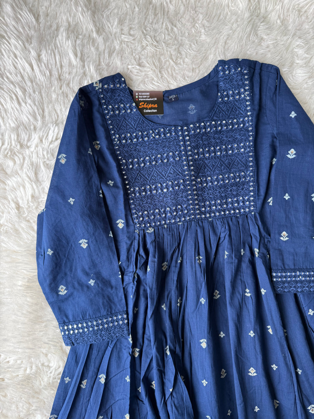 Premium Cotton ANARKALI Kurti Pant Dupatta Set