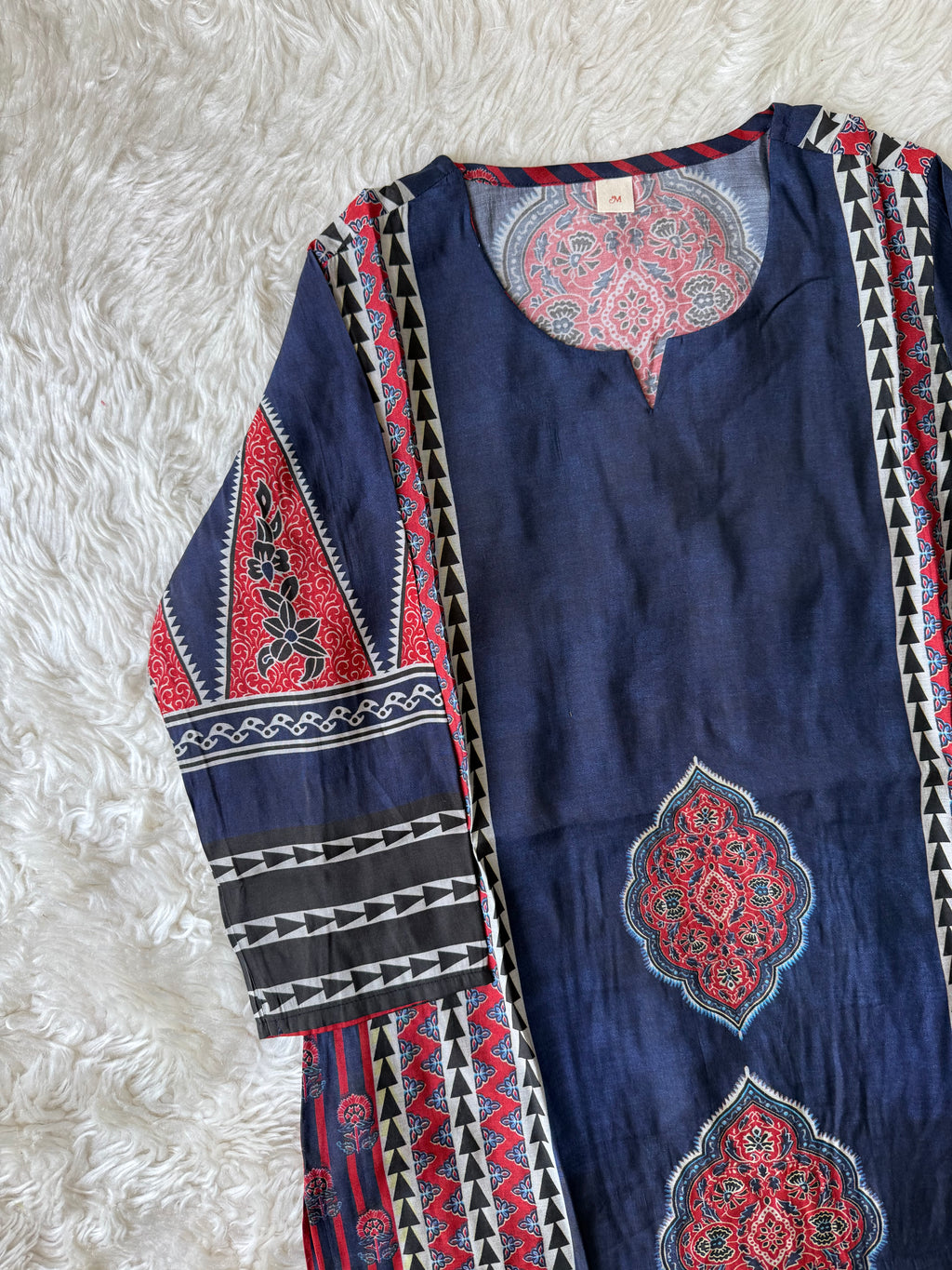 Pure Muslin Silk Kurti Pant Dupatta Set