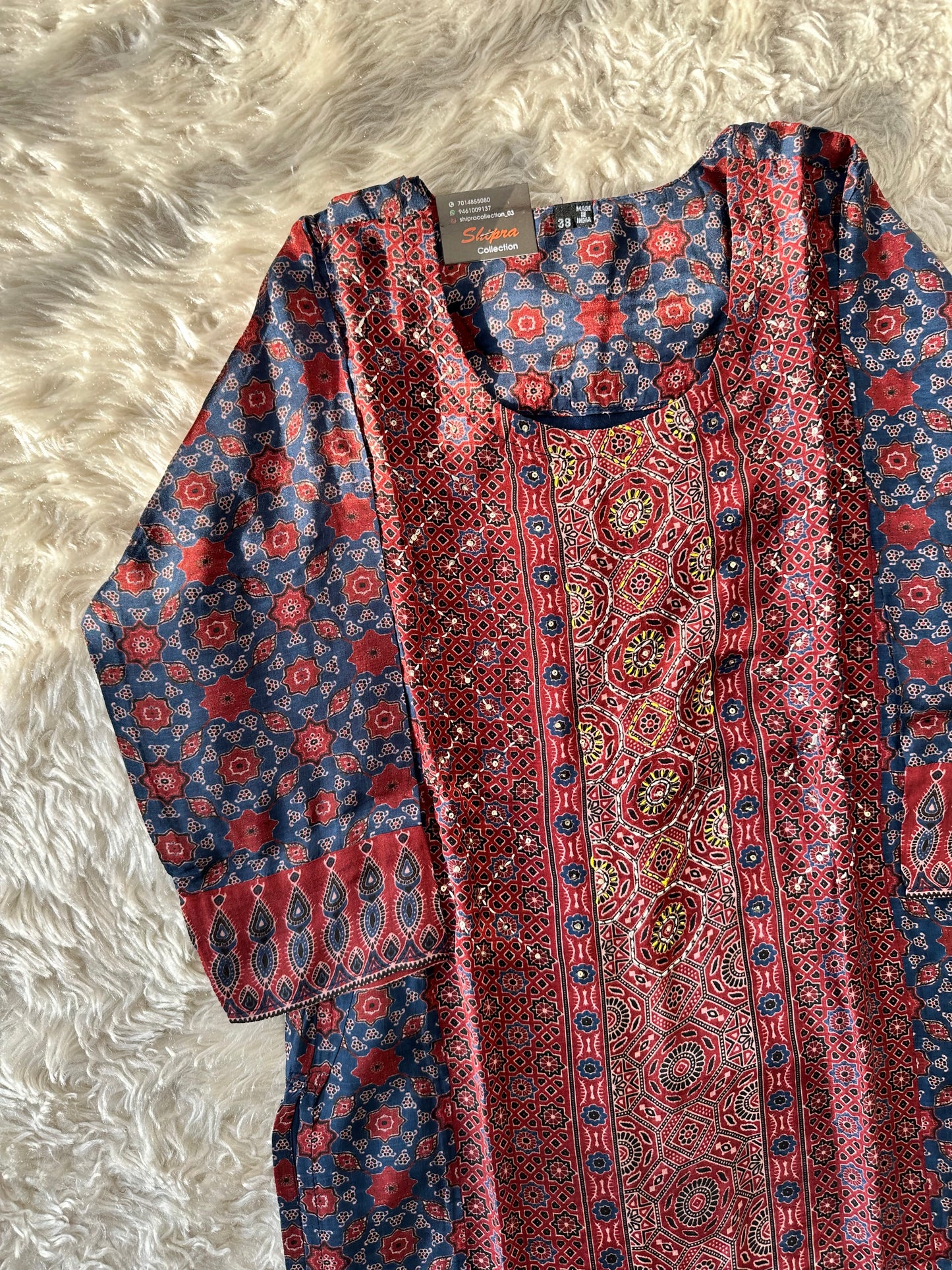 Crepe Silk Kurti Pant Dupatta Set