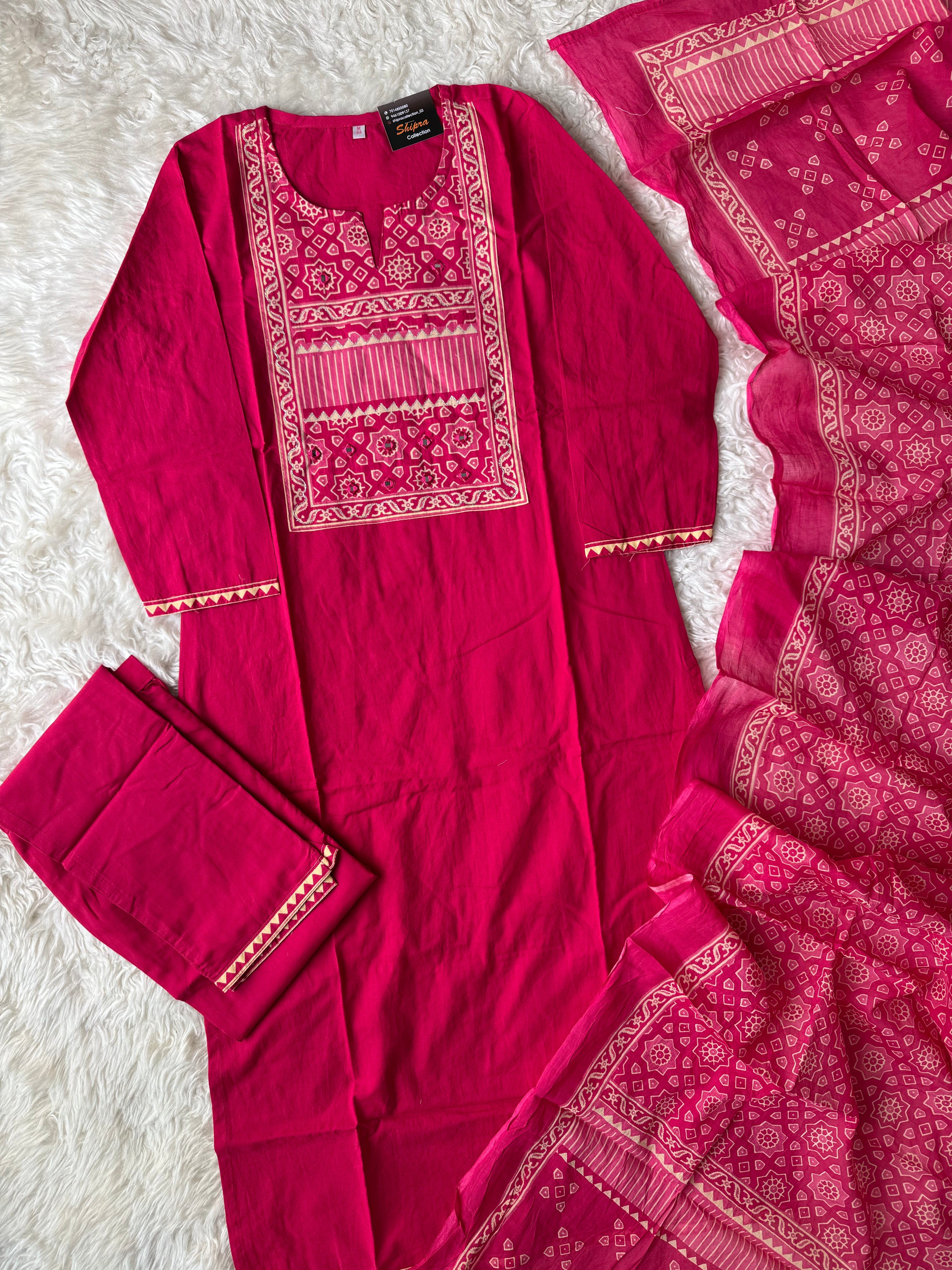 Premium Cotton Kurti Pant Dupatta Set