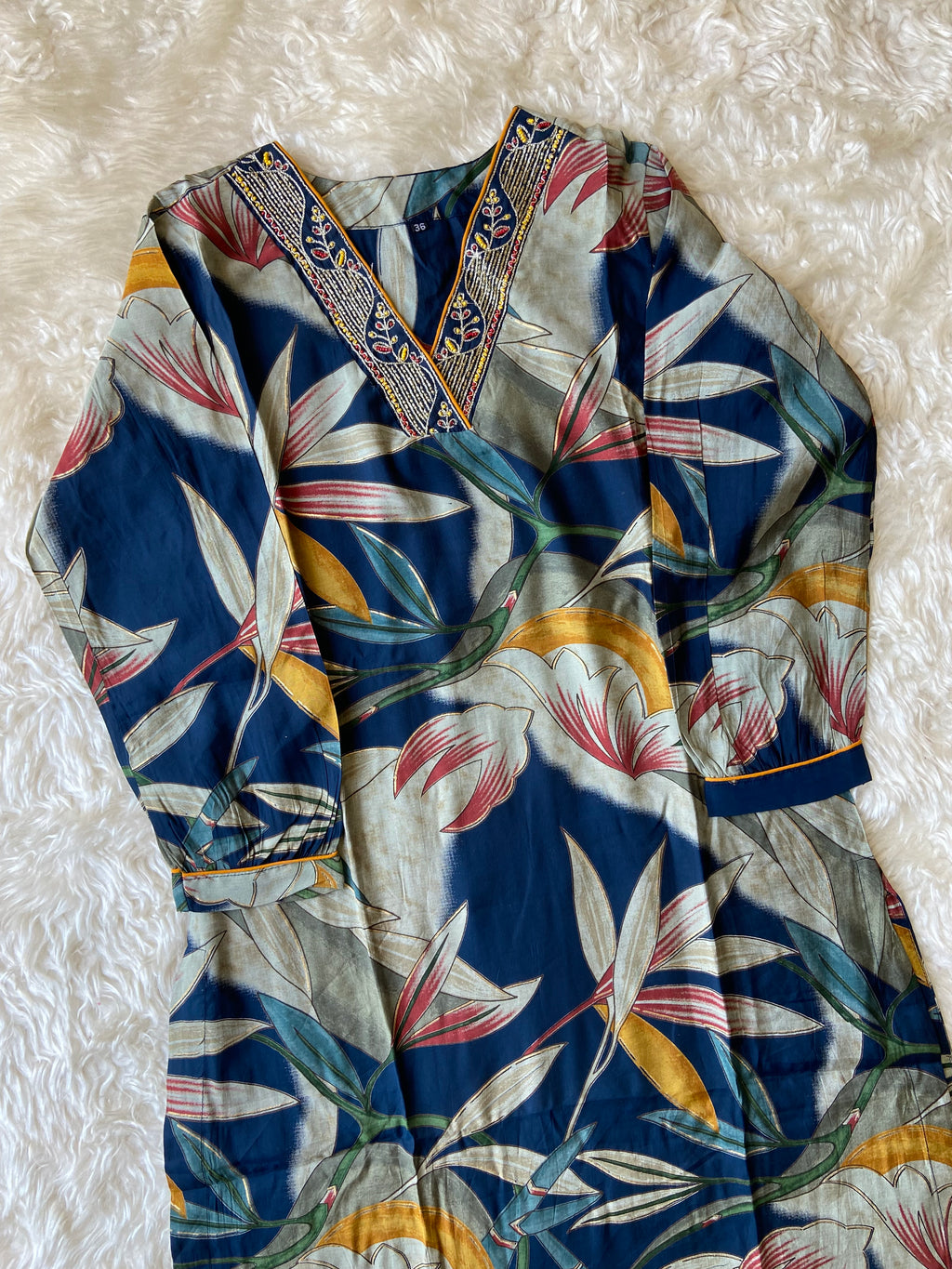 Muslin Silk Kurti Afghani Pant Dupatta Set