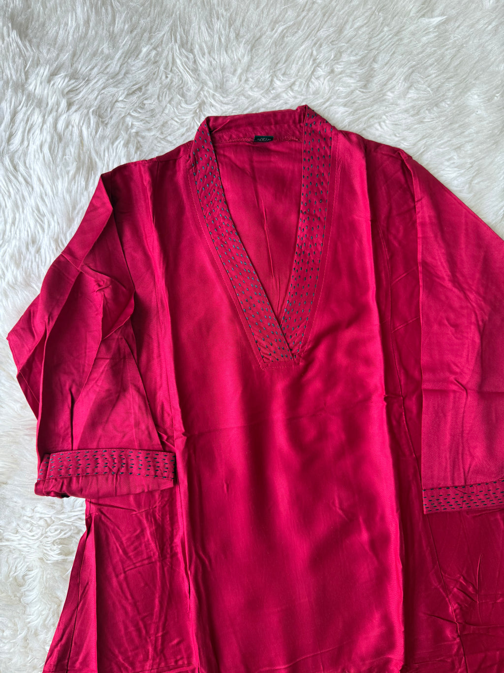 “Plus Size” Gazi Silk Kurti Plazo Set