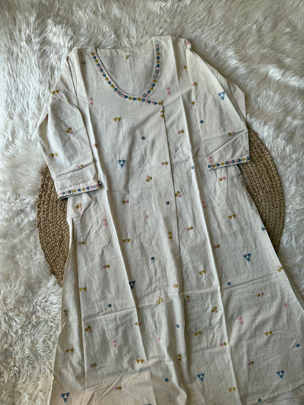 Khadi Cotton Kurti Pant Set