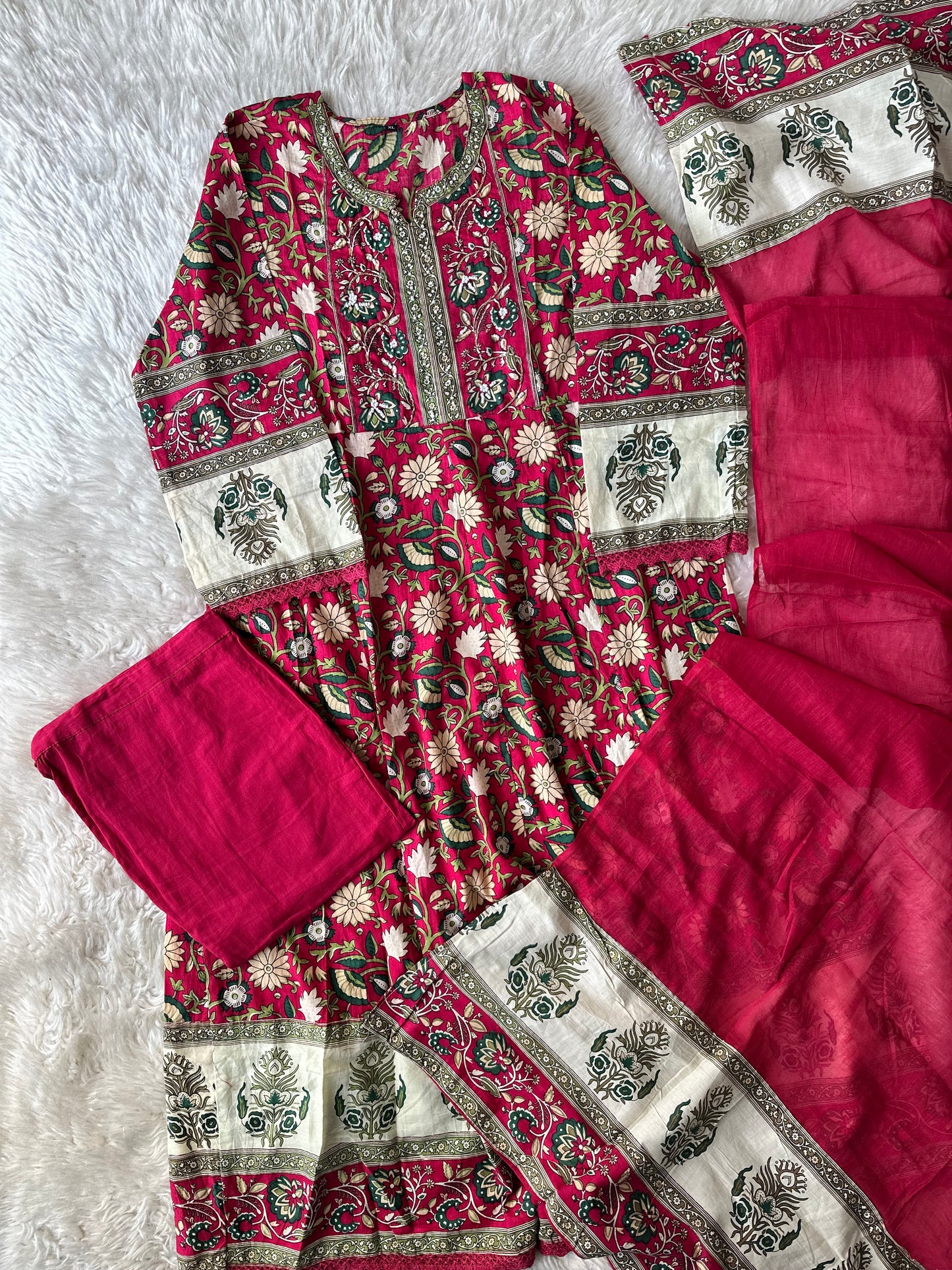 Budget Friendly FLARE Kurti Pant Dupatta Set