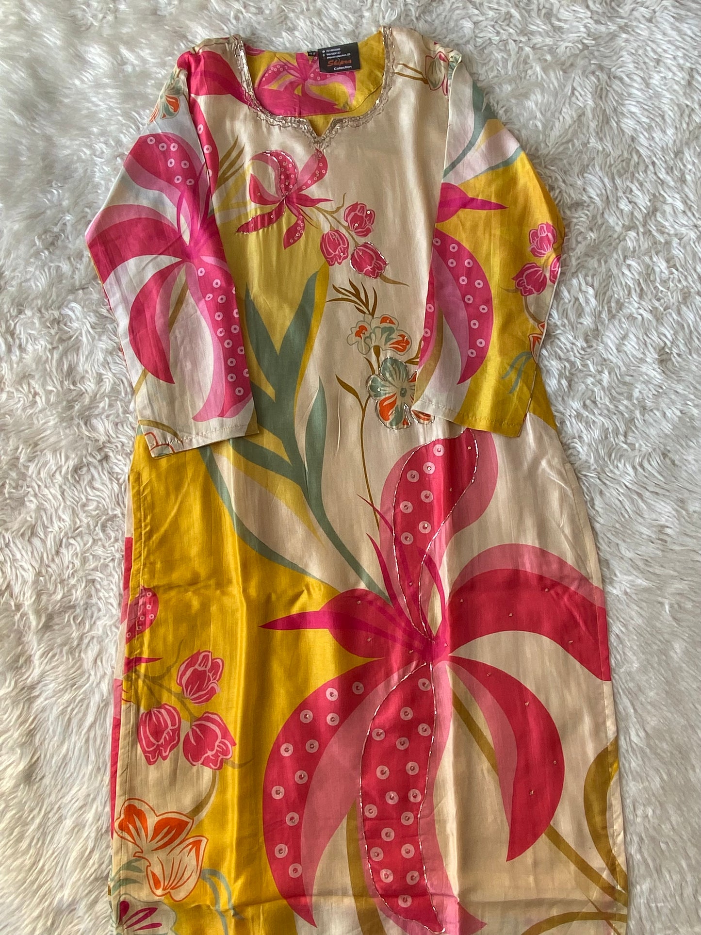 Pure Silk Kurti Pant Dupatta Set