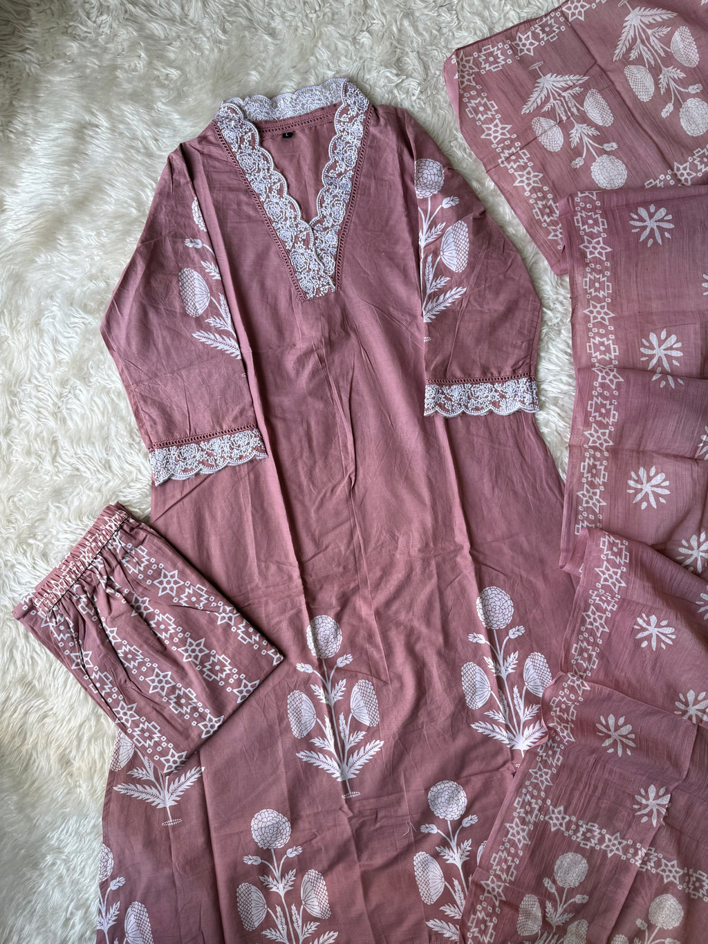 Budget Friendly Kurti Pant Dupatta Set