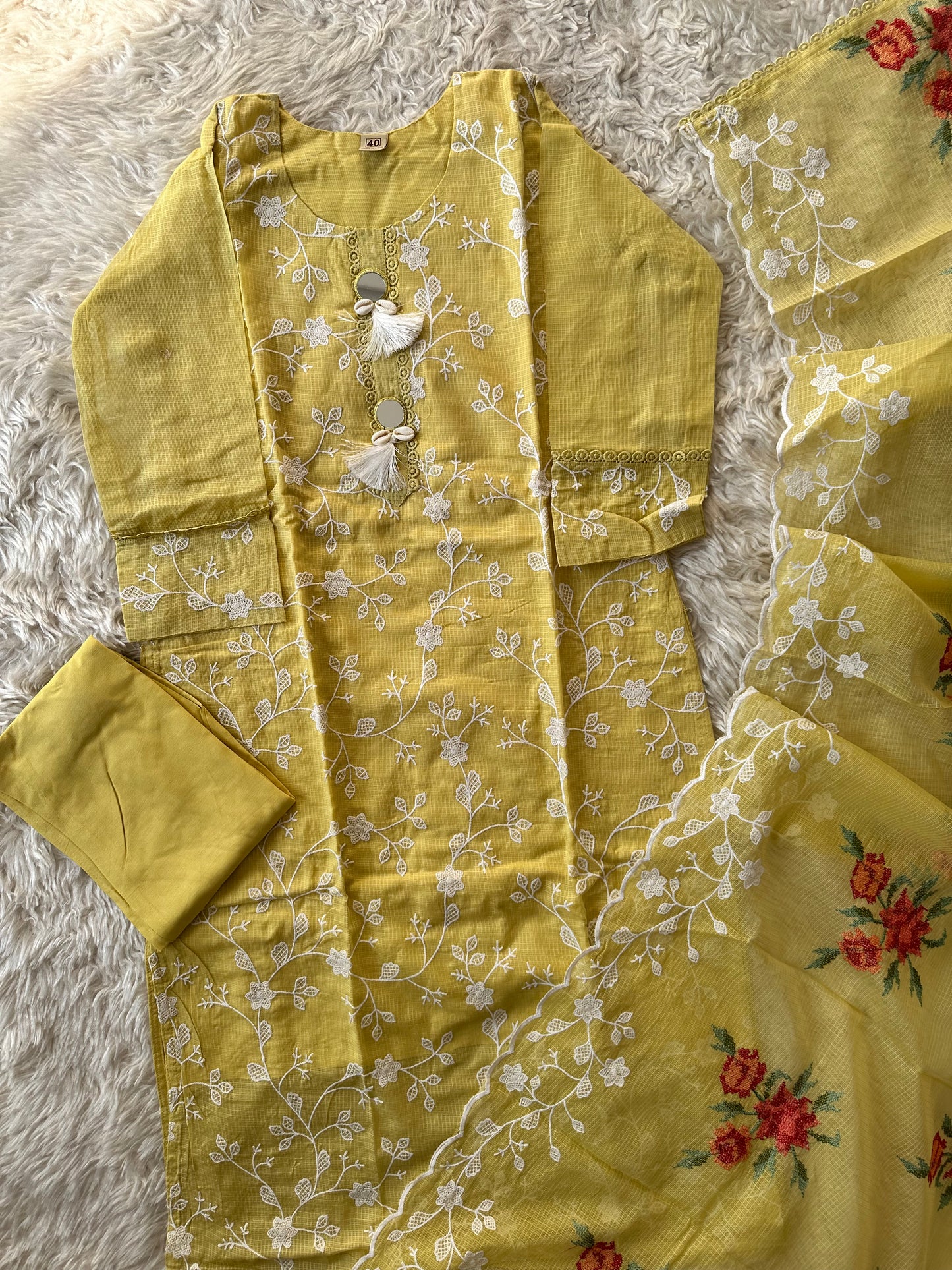 Doriya Love Kurti Pant Paired With Mati Dupatta Set