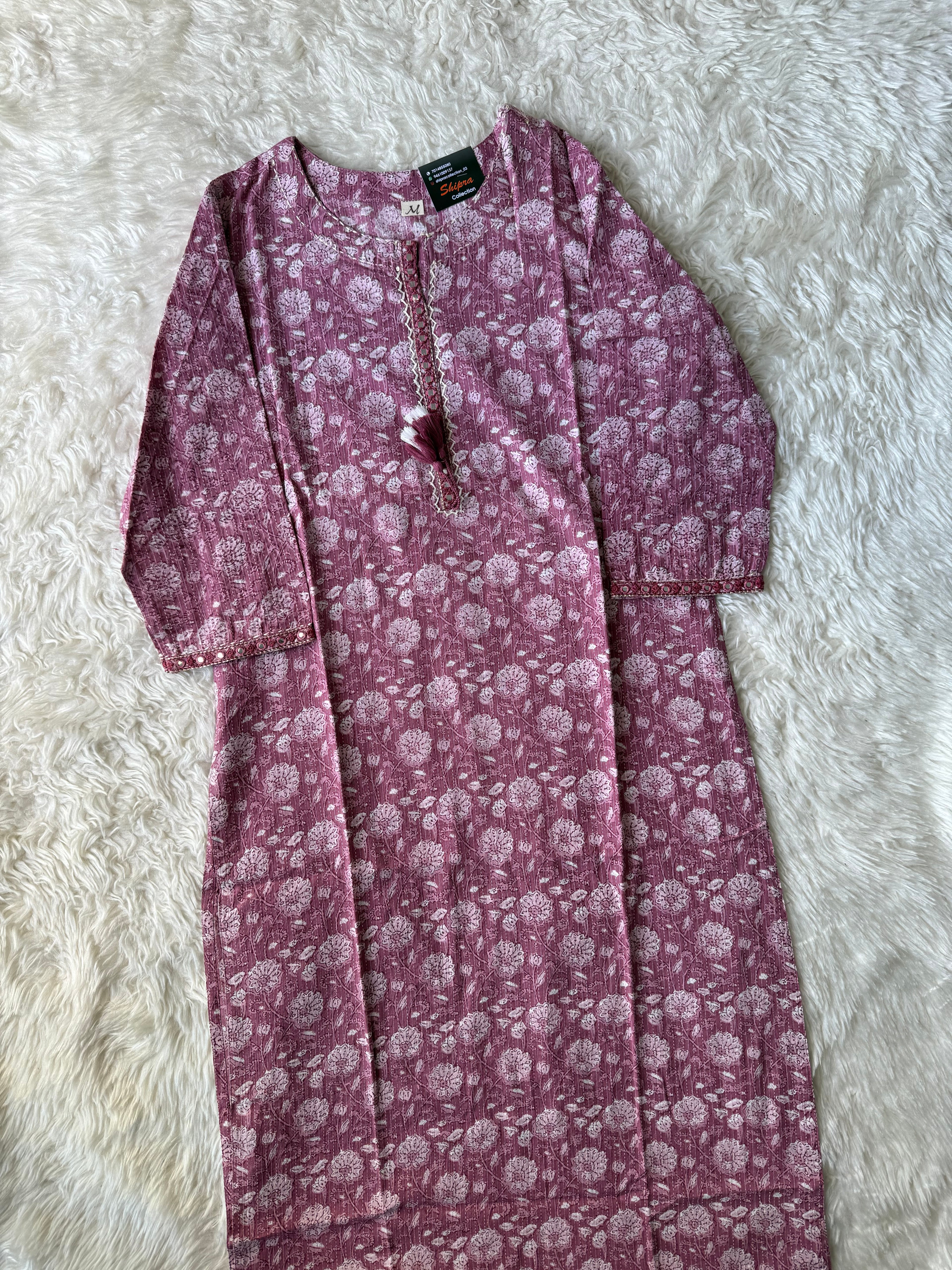 Premium Cotton “Katha” Details Kurti