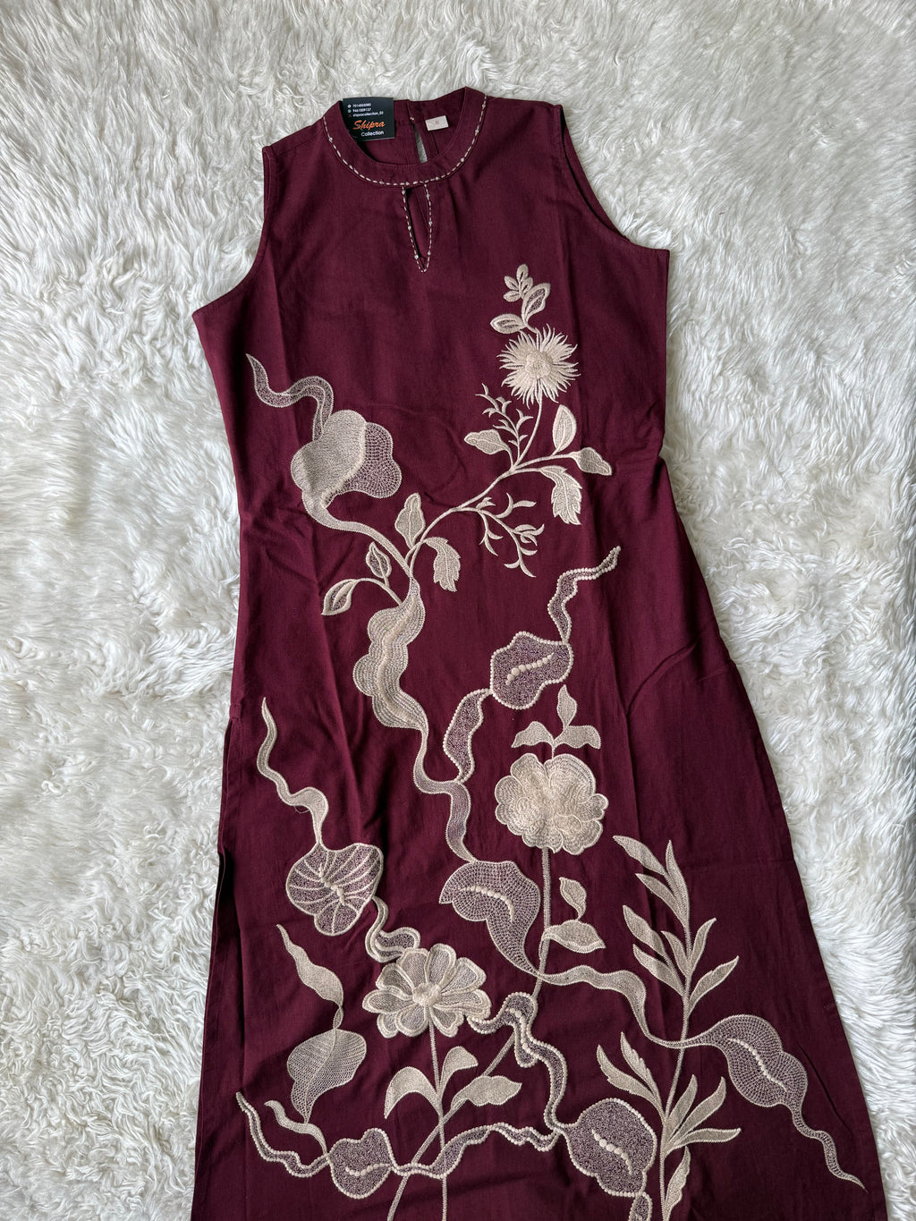 Khadi Cotton Sleeveless Kurti Pant Set