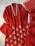 “Plus Size” Mul Chanderi Kurti Pant Dupatta Set