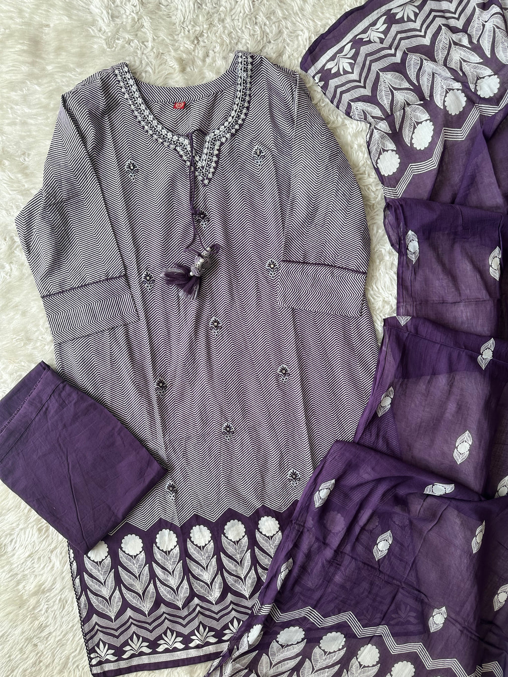 Budget Friendly Kurti Pant Dupatta Set