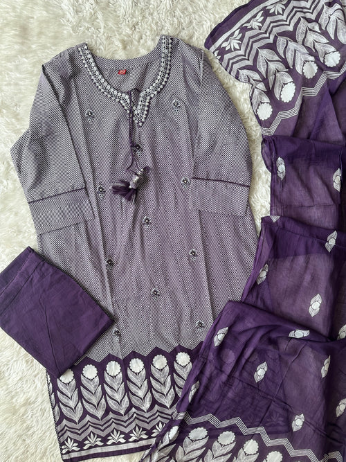 Budget Friendly Kurti Pant Dupatta Set