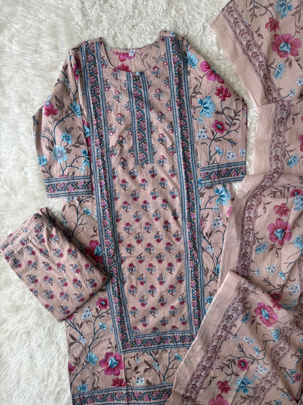 Premium Cotton Kurti Pant Dupatta Set