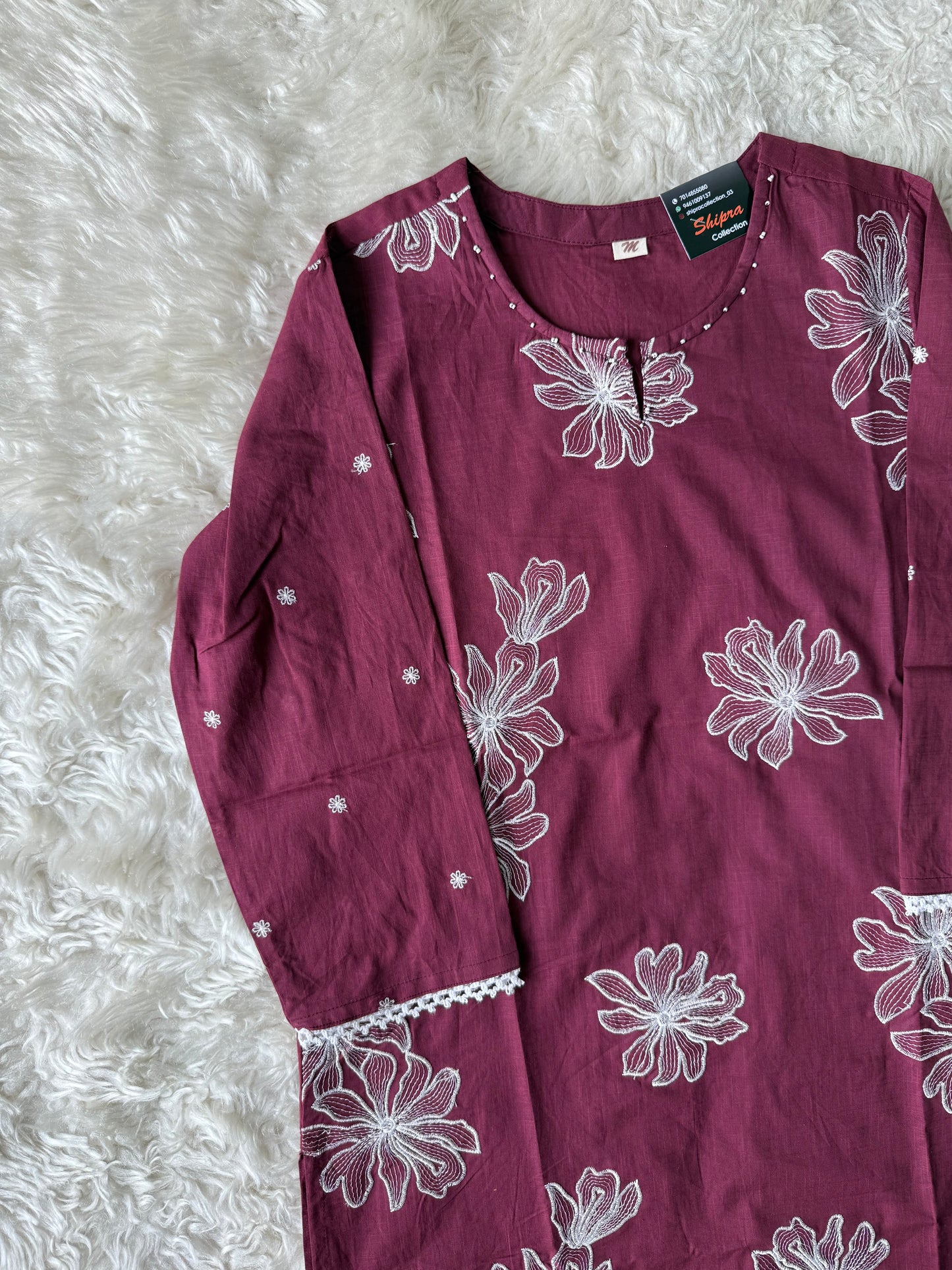 Slub Cotton Kurti Pant Set