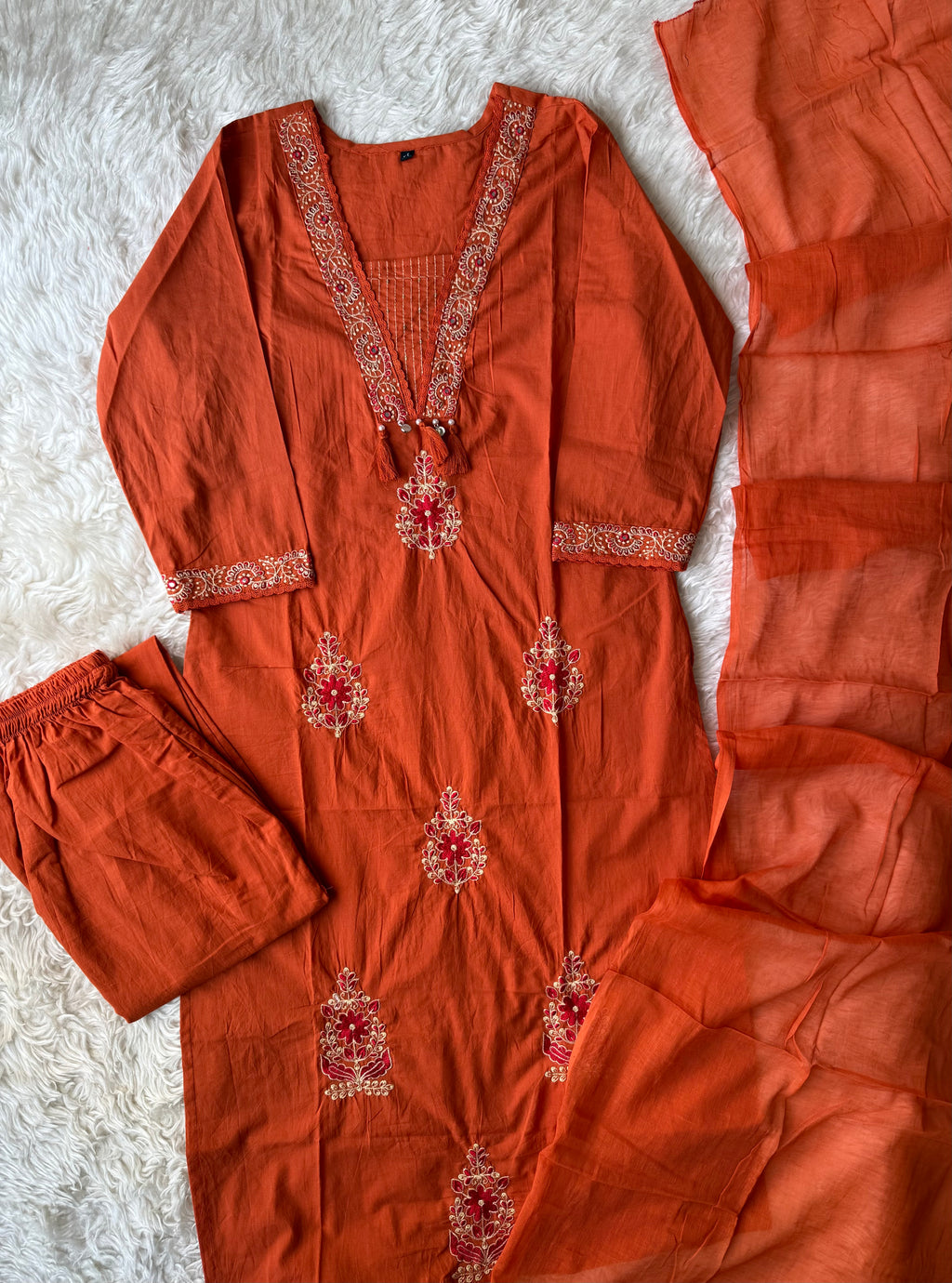 Budget Friendly Kurti Pant Dupatta Set