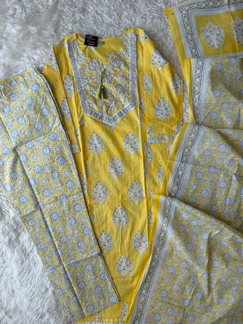 Premium Cotton Kurti Pant Dupatta Set
