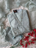 Pure Mul Chanderi Kurti Pant Dupatta Set