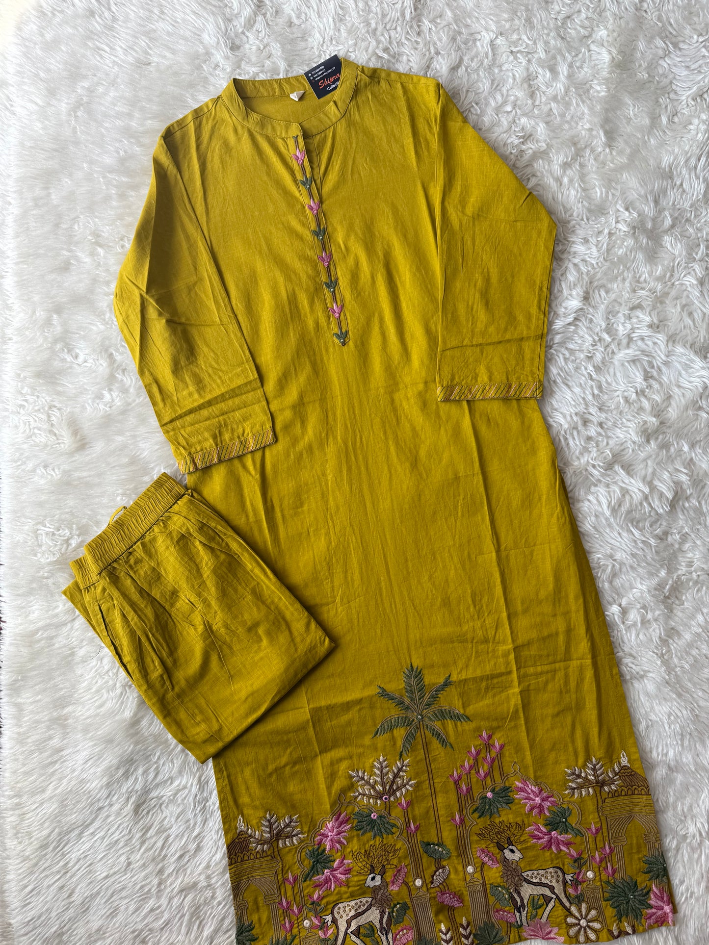 Pure Slub Cotton Kurti Pant Set