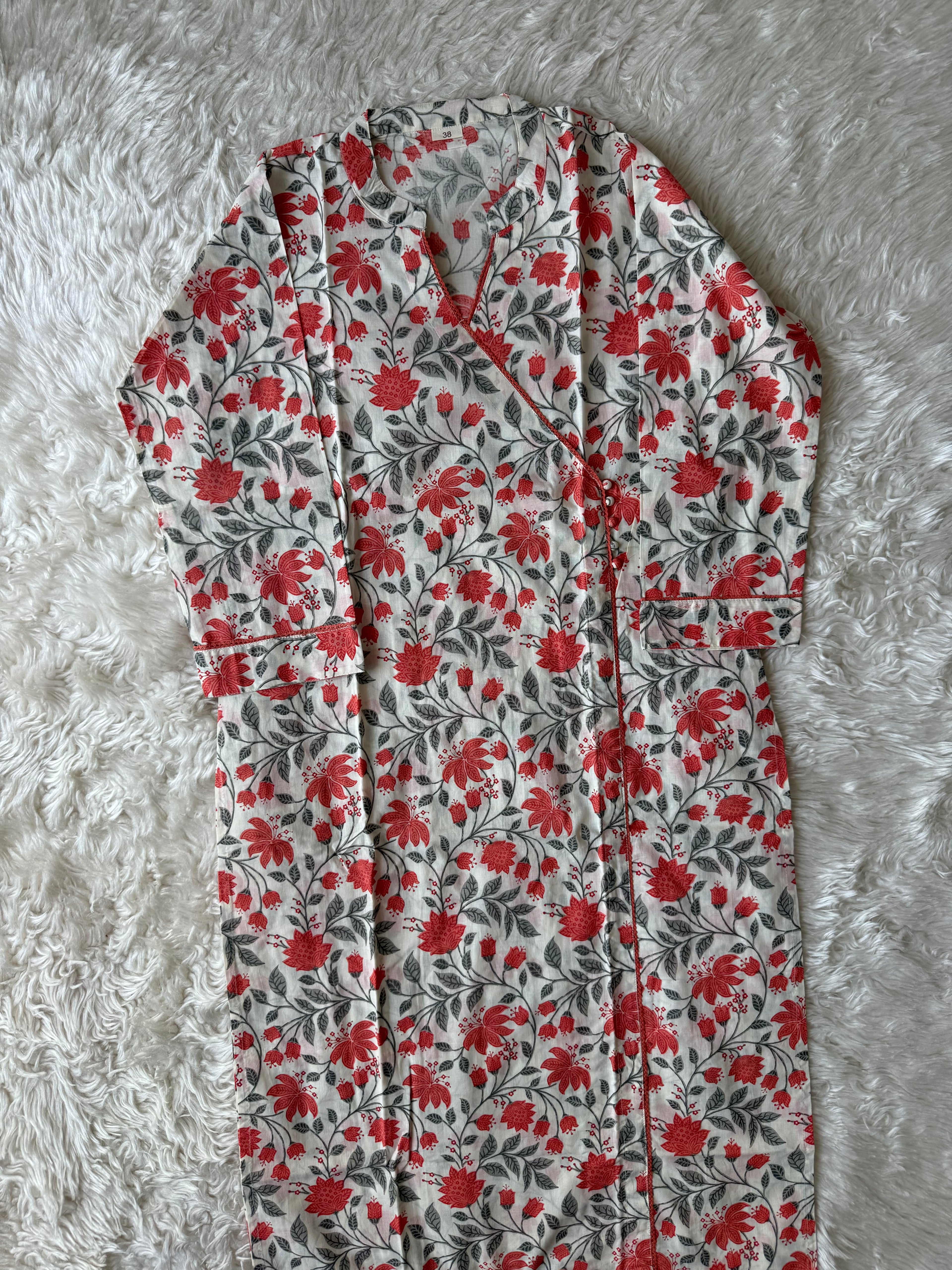Pure Cotton Kurti Afghani Pant Dupatta Set