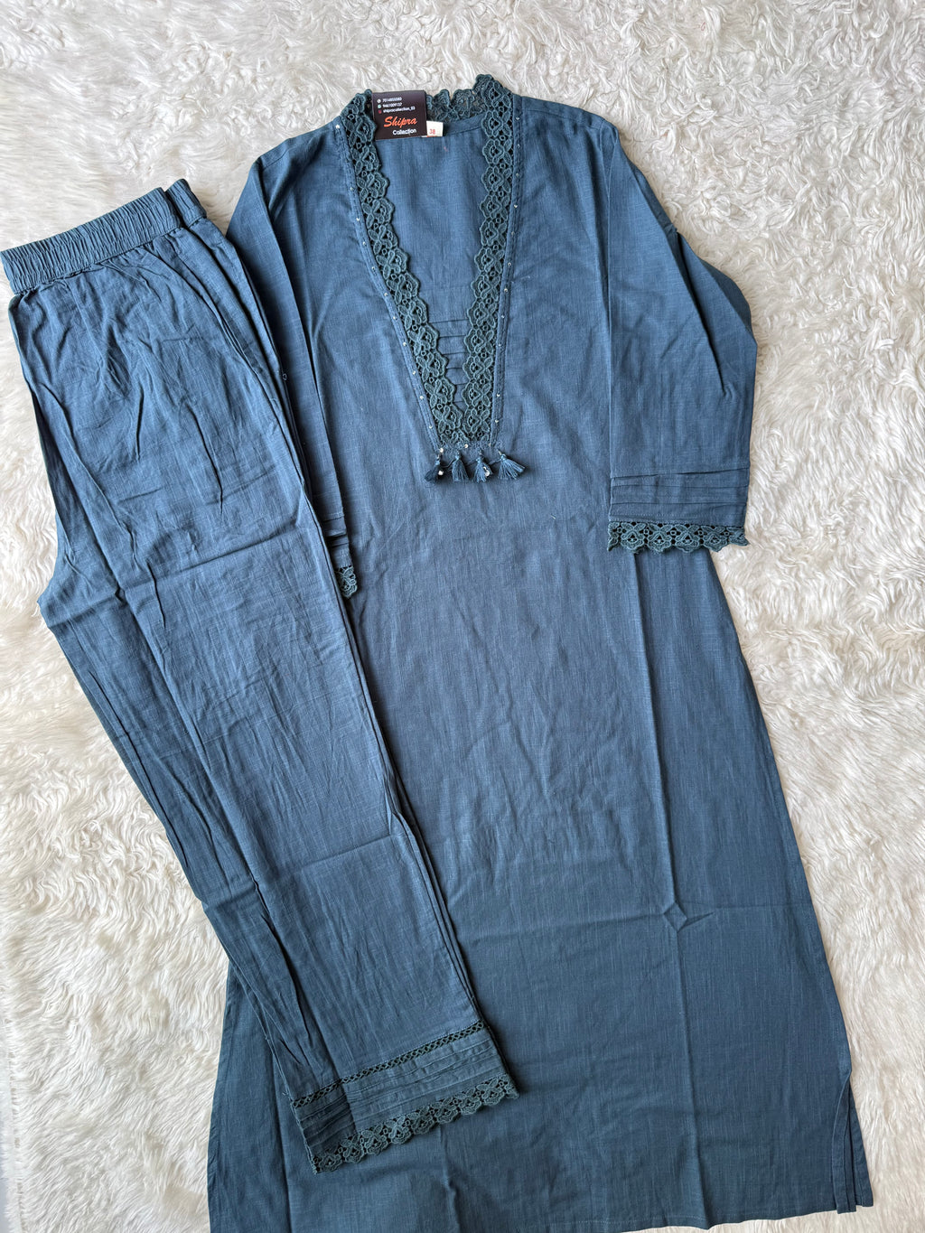 Khadi Cotton Kurti Pant Set