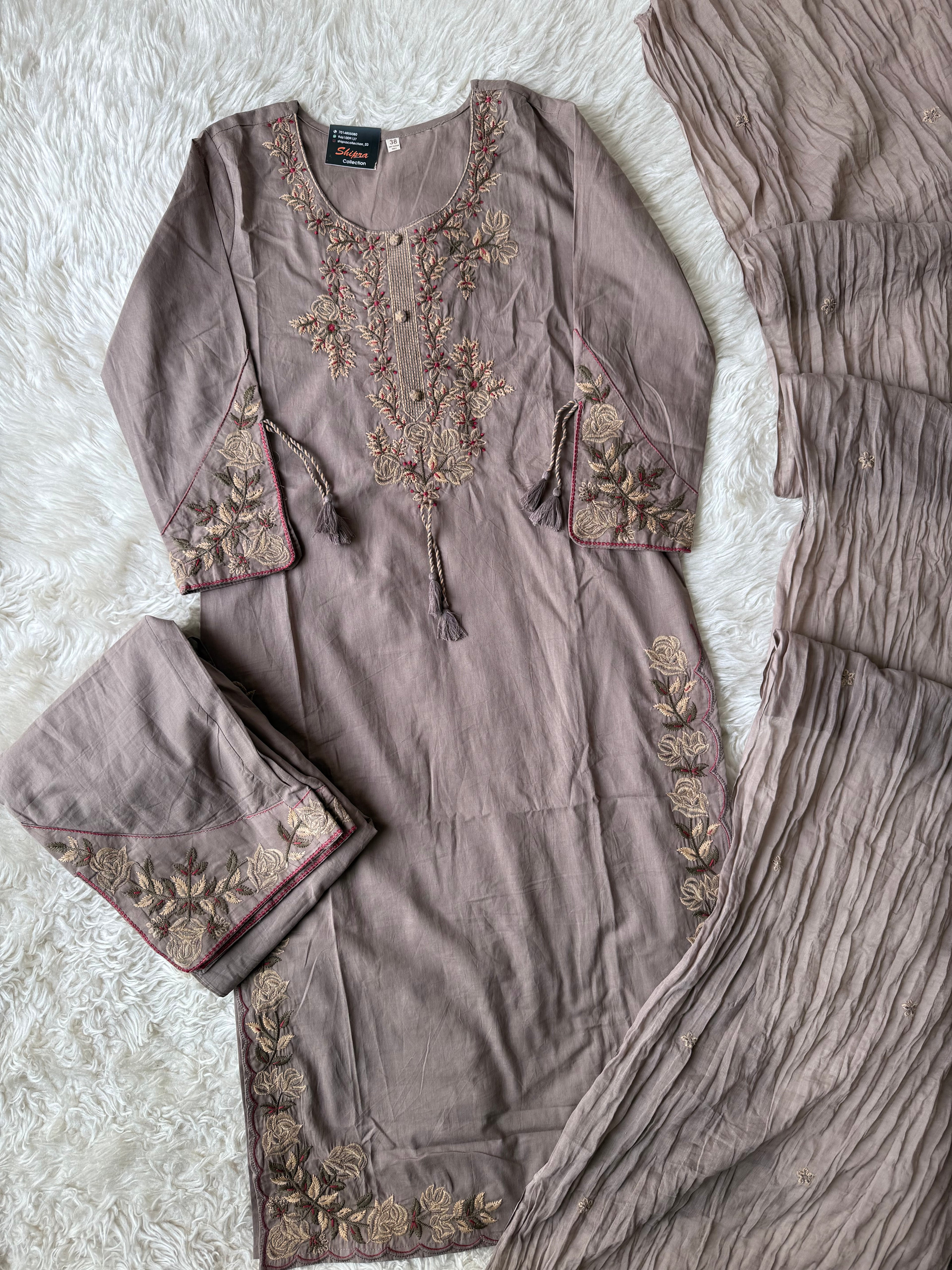 Premium Cotton Kurti Pant Dupatta Set