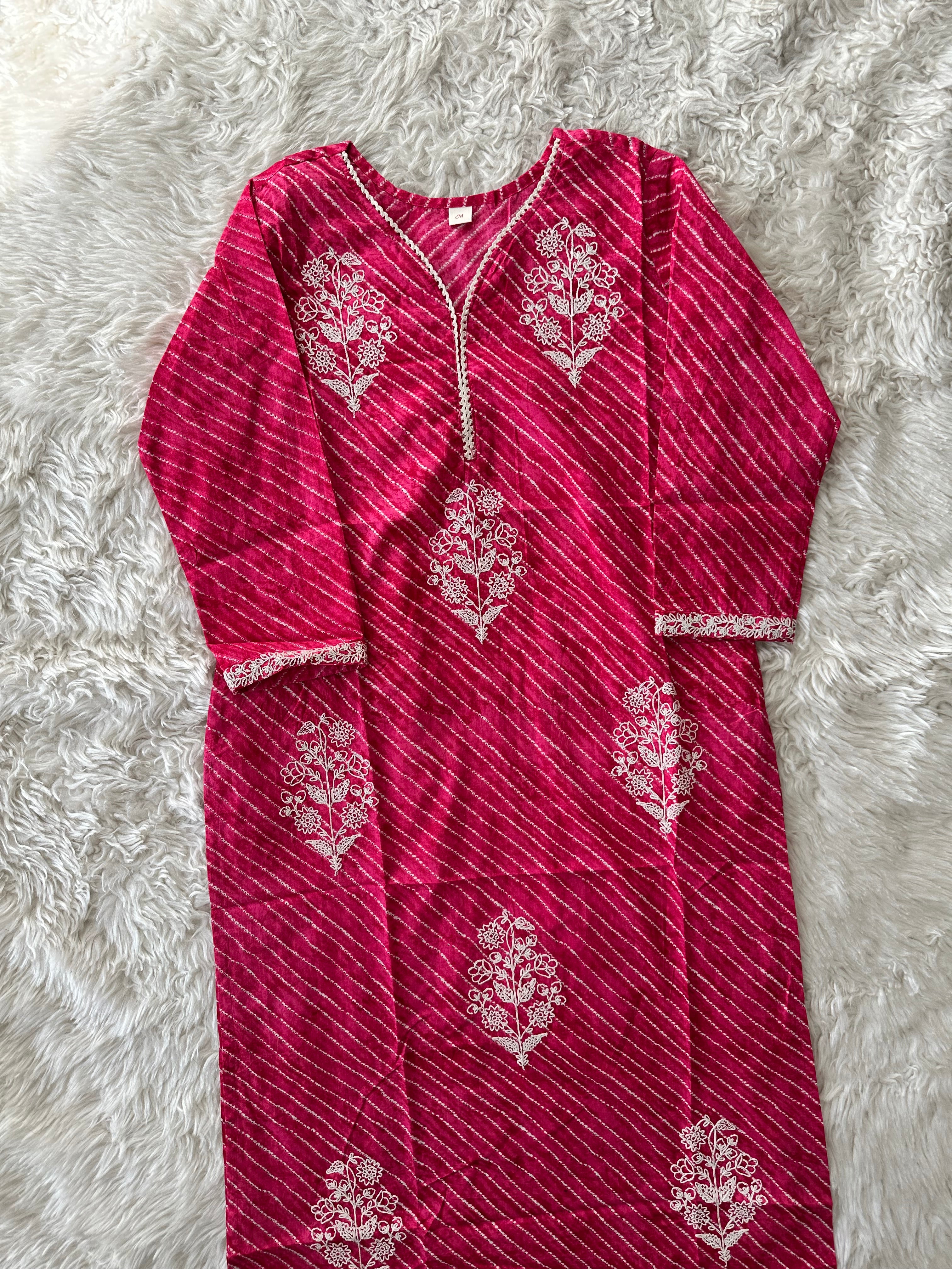 Premium Cotton Lehariya Kurti