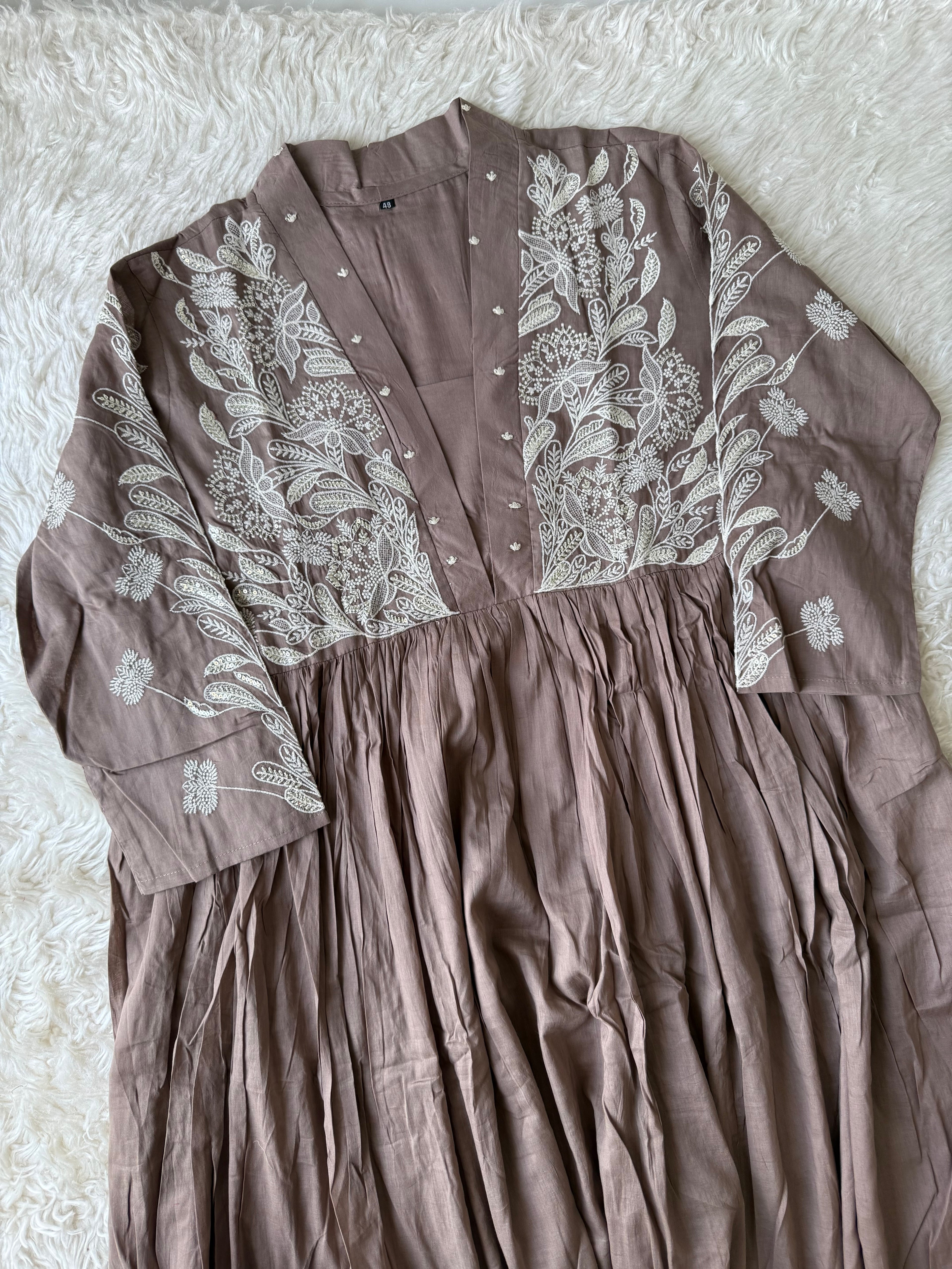 Mul Cotton FLARE Kurti Pant Dupatta Set