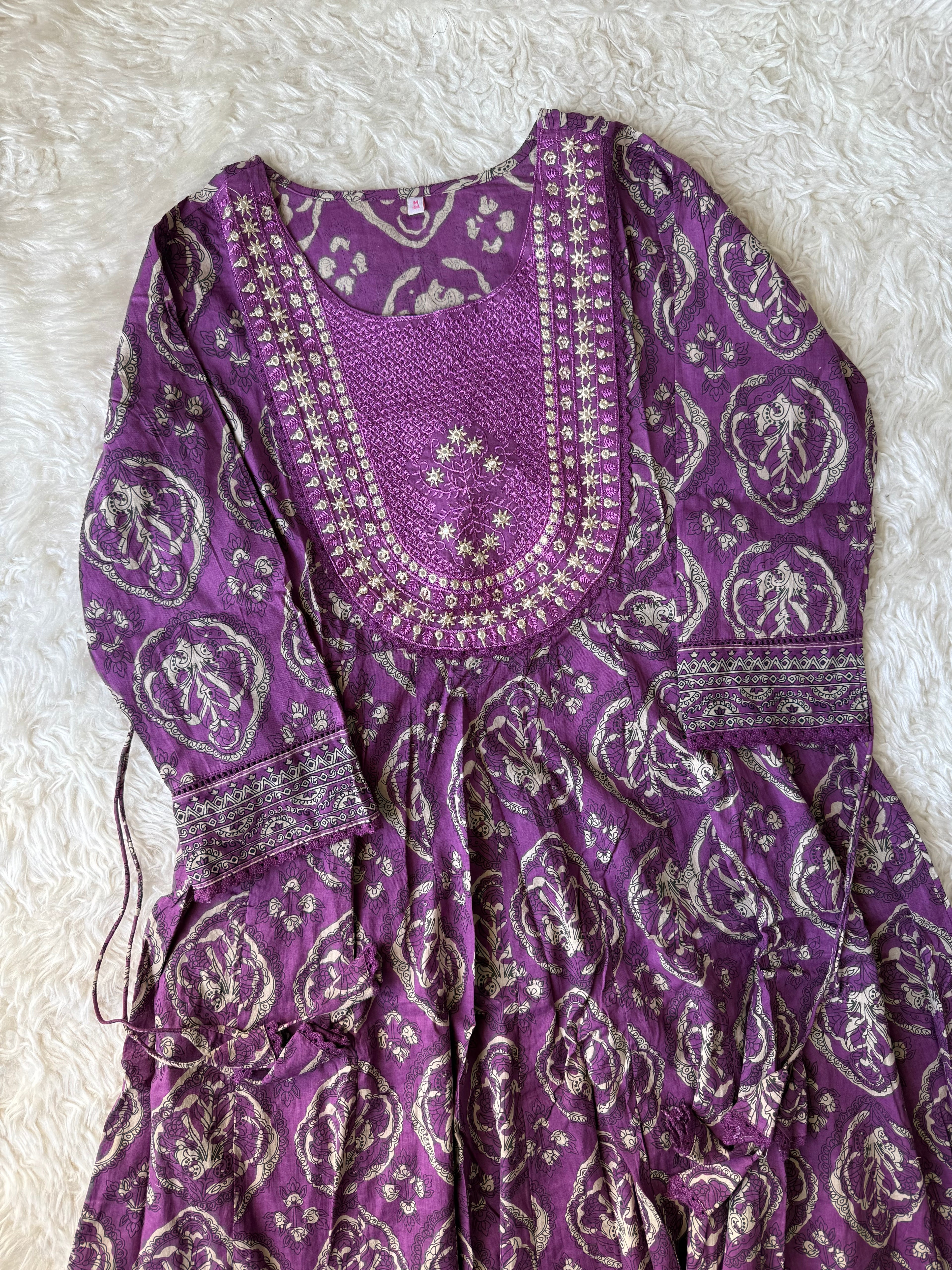 Premium Cotton Flare Kurti Pant Dupatta Set