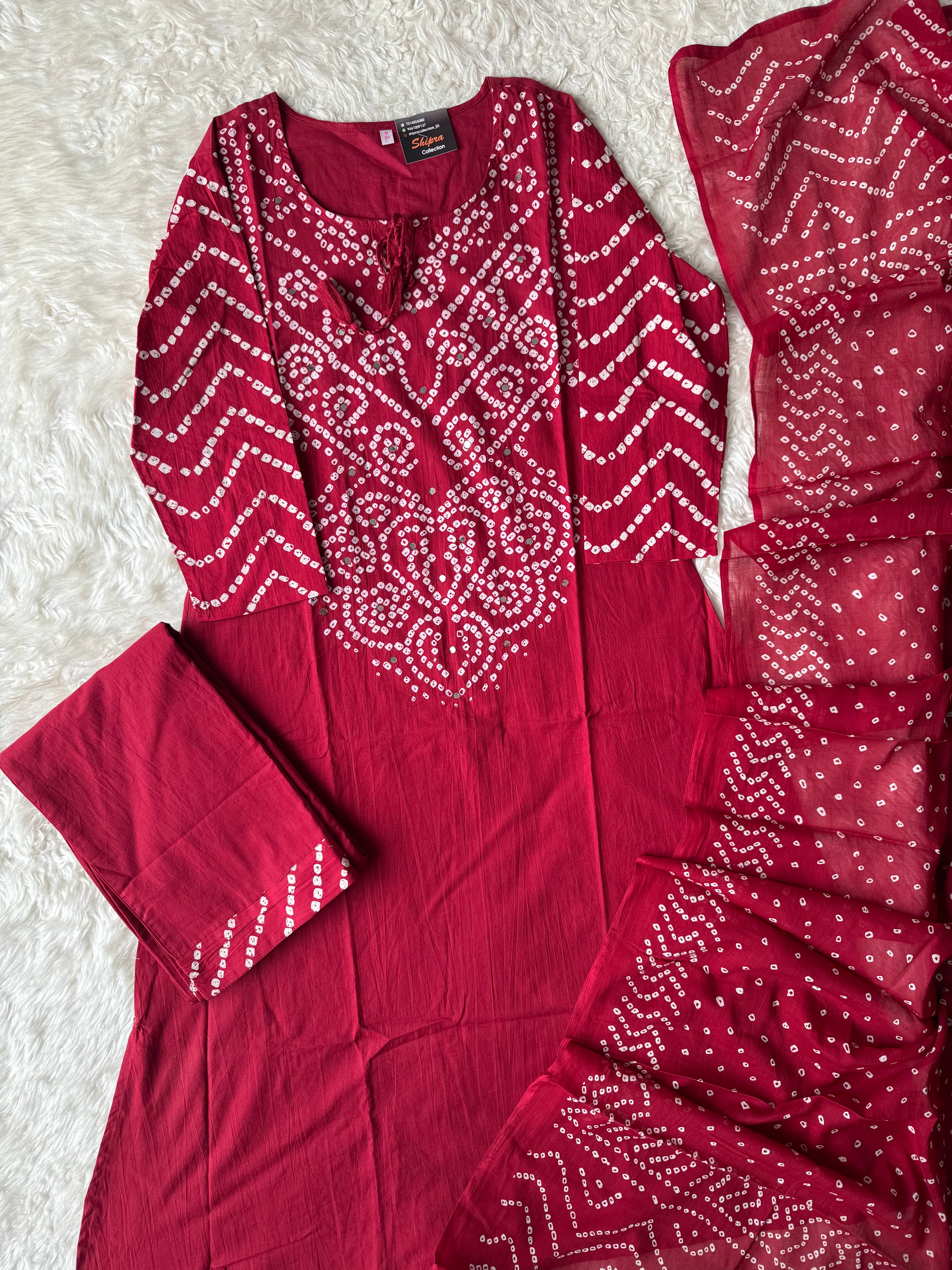 Premium Cotton Bandhani Set