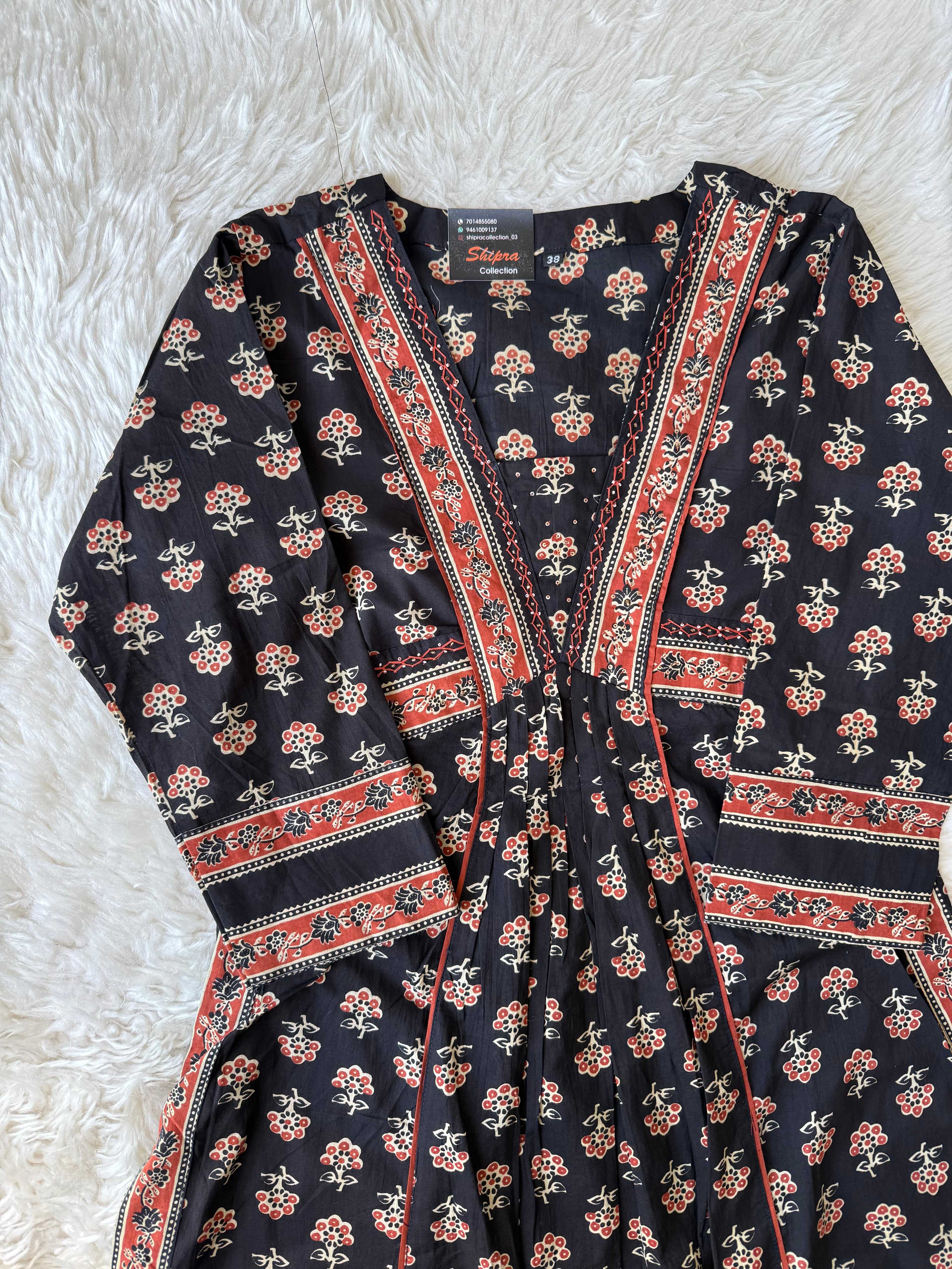 Premium Cotton Aline Kurti Plazo Dupatta Set