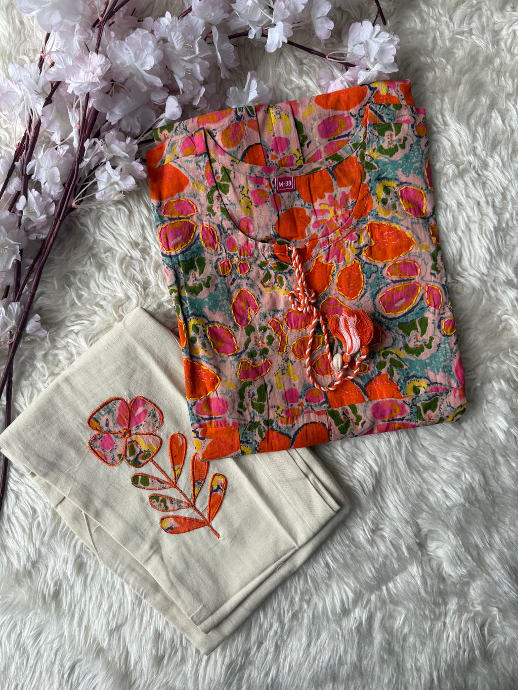 Breathable Cotton Patch Work Co-ord Set