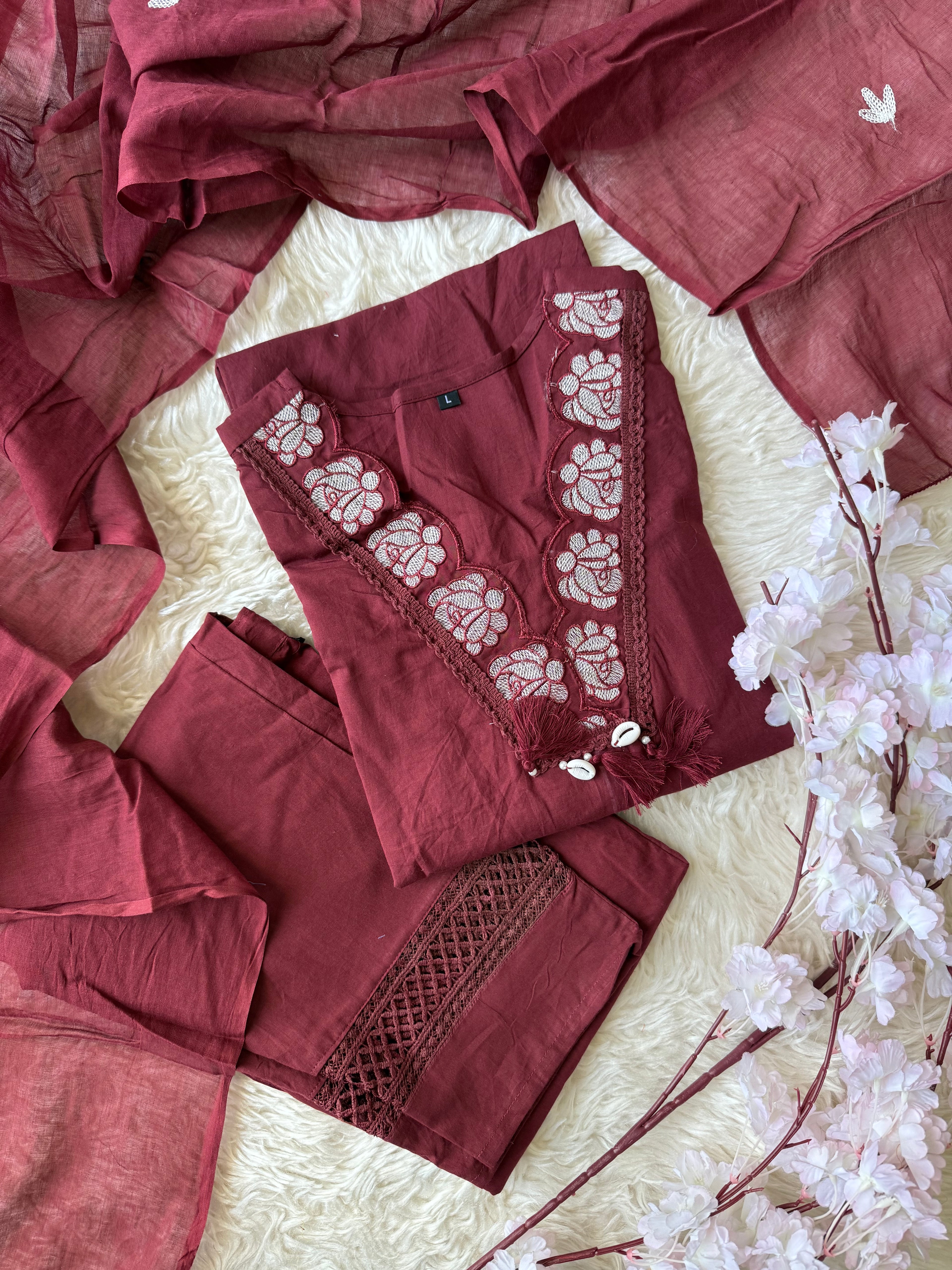 Budget Friendly Kurti Pant Dupatta Set