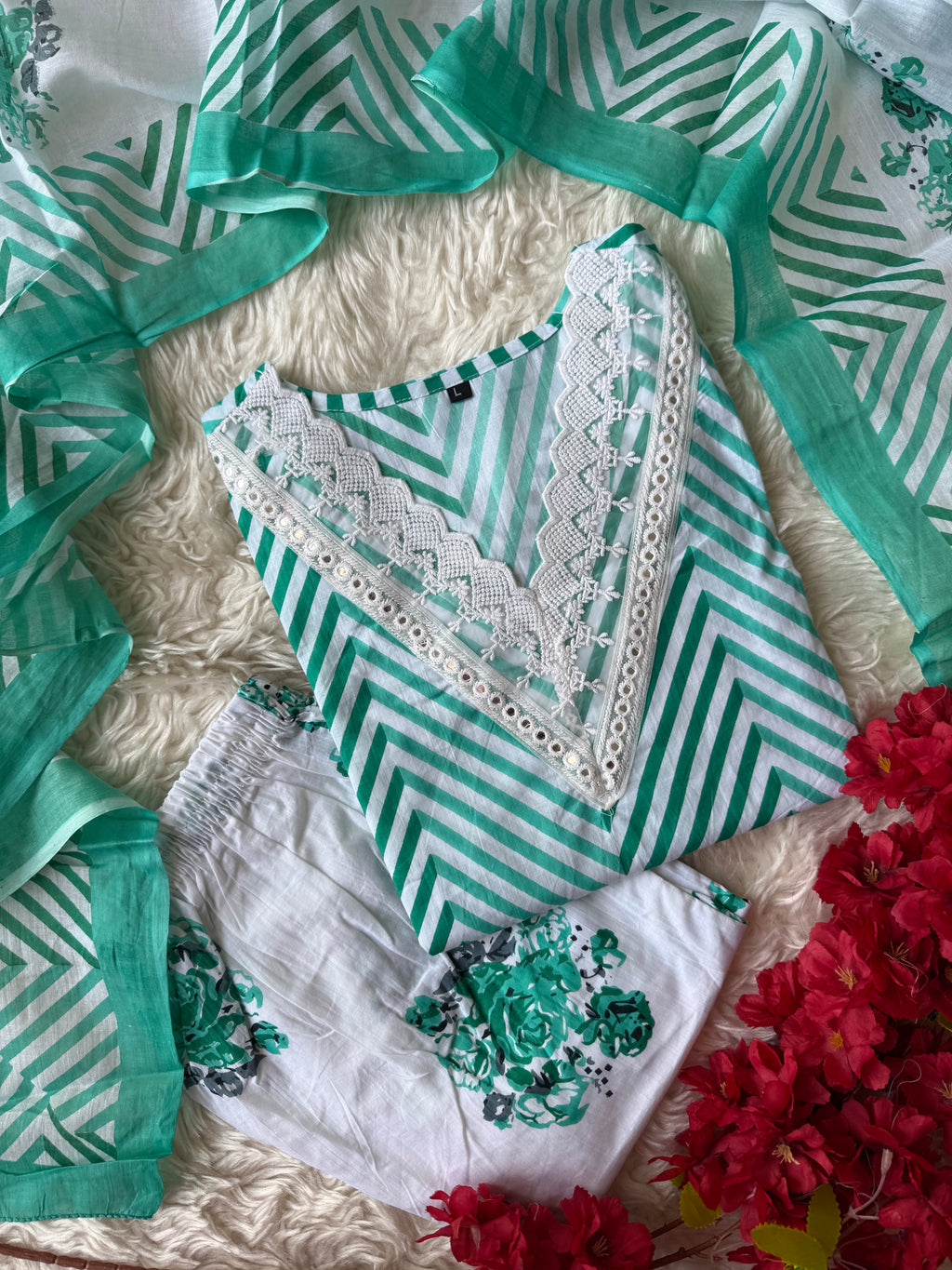 Budget Friendly Kurti Pant Dupatta Set