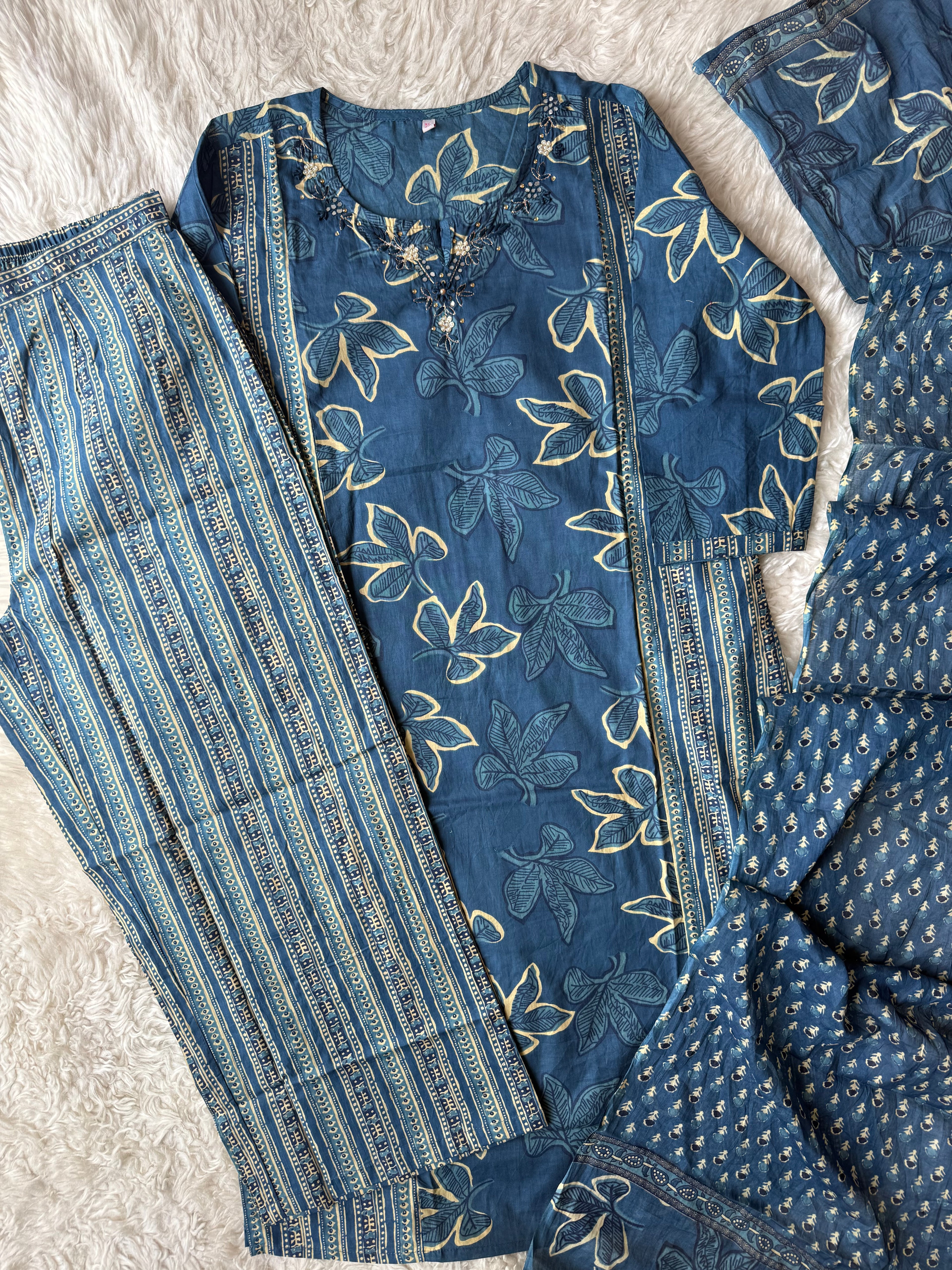 Premium Cotton Kurti Pant Dupatta Set