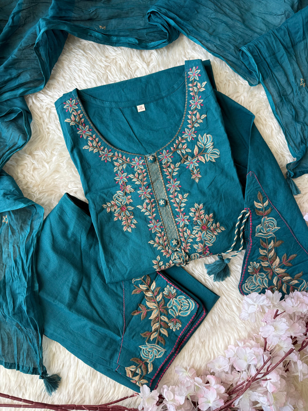 Premium Cotton Kurti Pant Dupatta Set