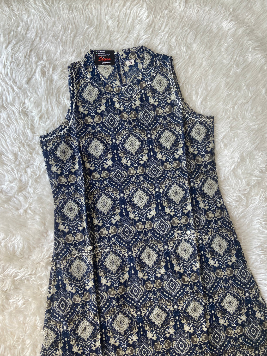 Pure Cotton Sleeveless Kurti Pant Set