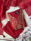 Premium Cotton FLARE Kurti Pant Dupatta Set