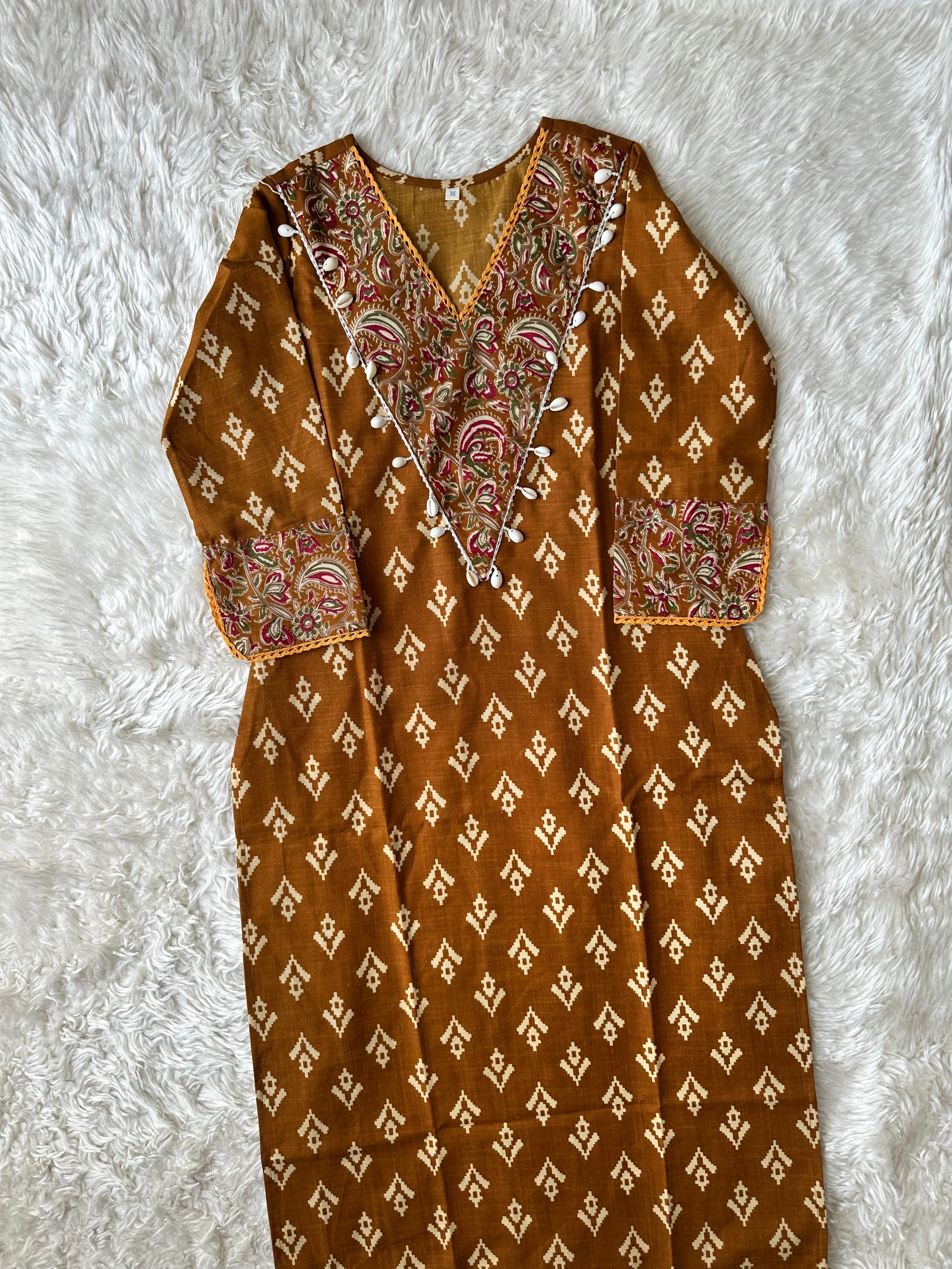 Spun Cotton Kurti Pant Dupatta Set