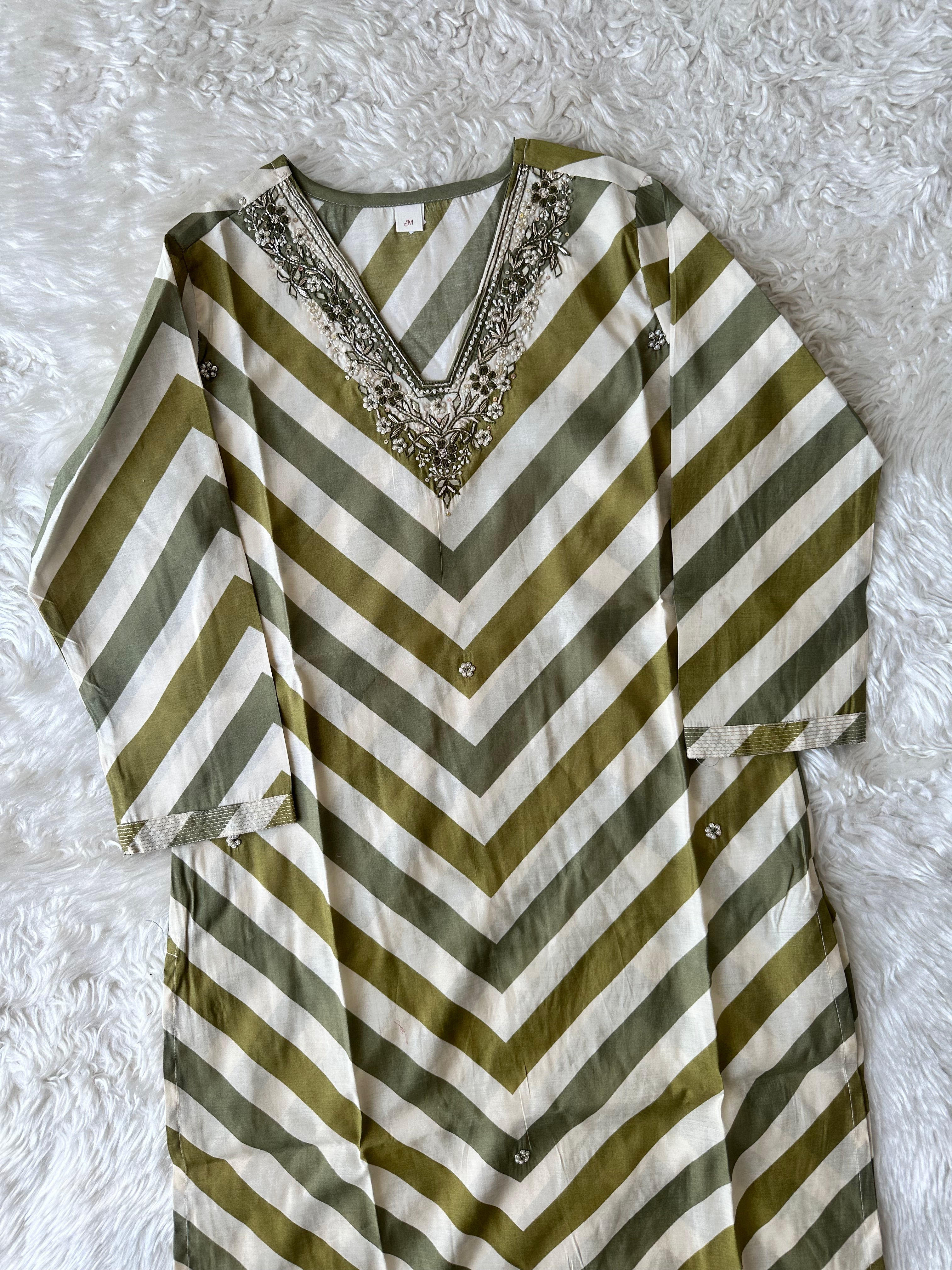 Pure Muslin Silk Kurti Pant Set