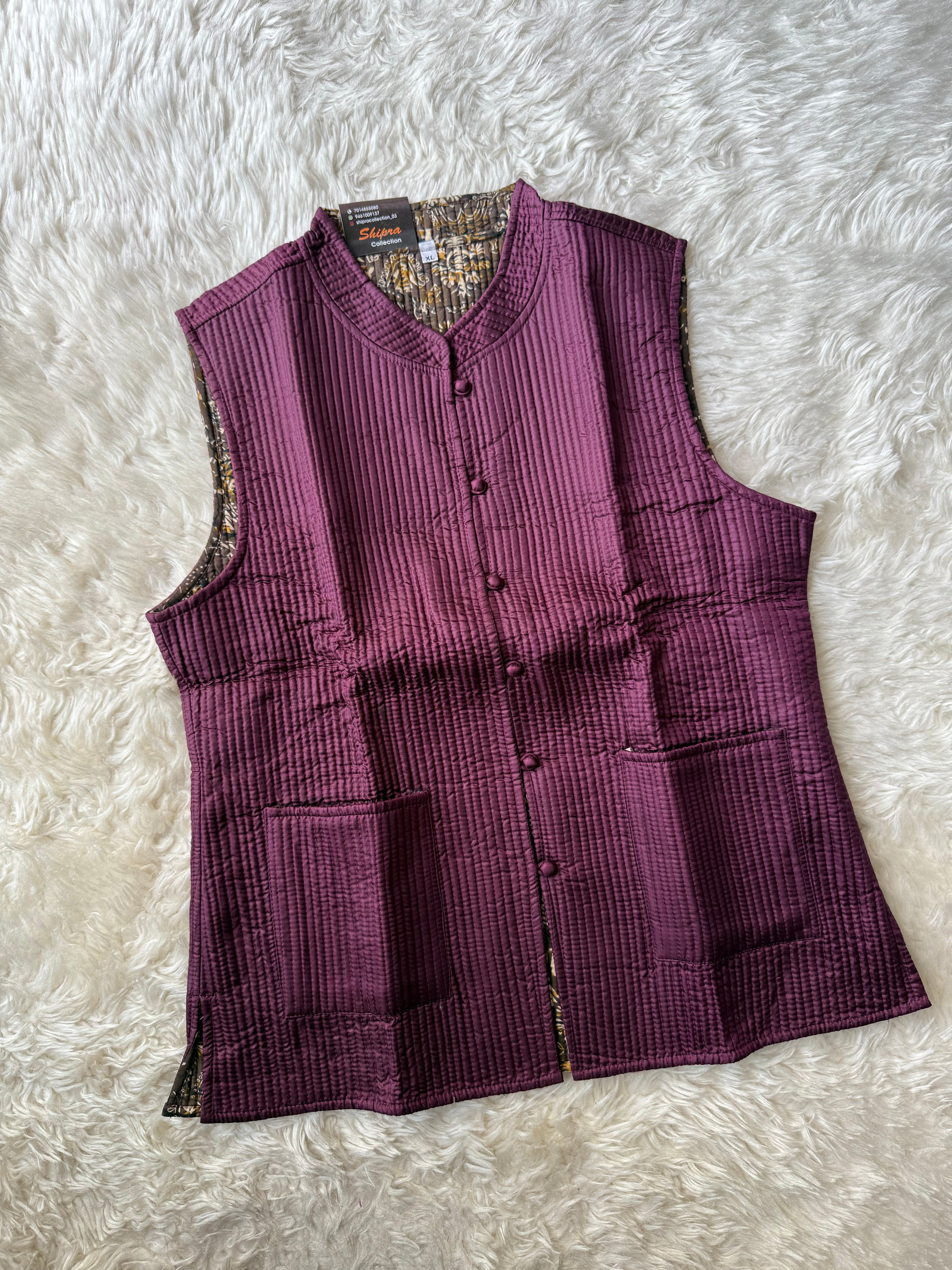 Reversible Quilted Sleevesless Jacket