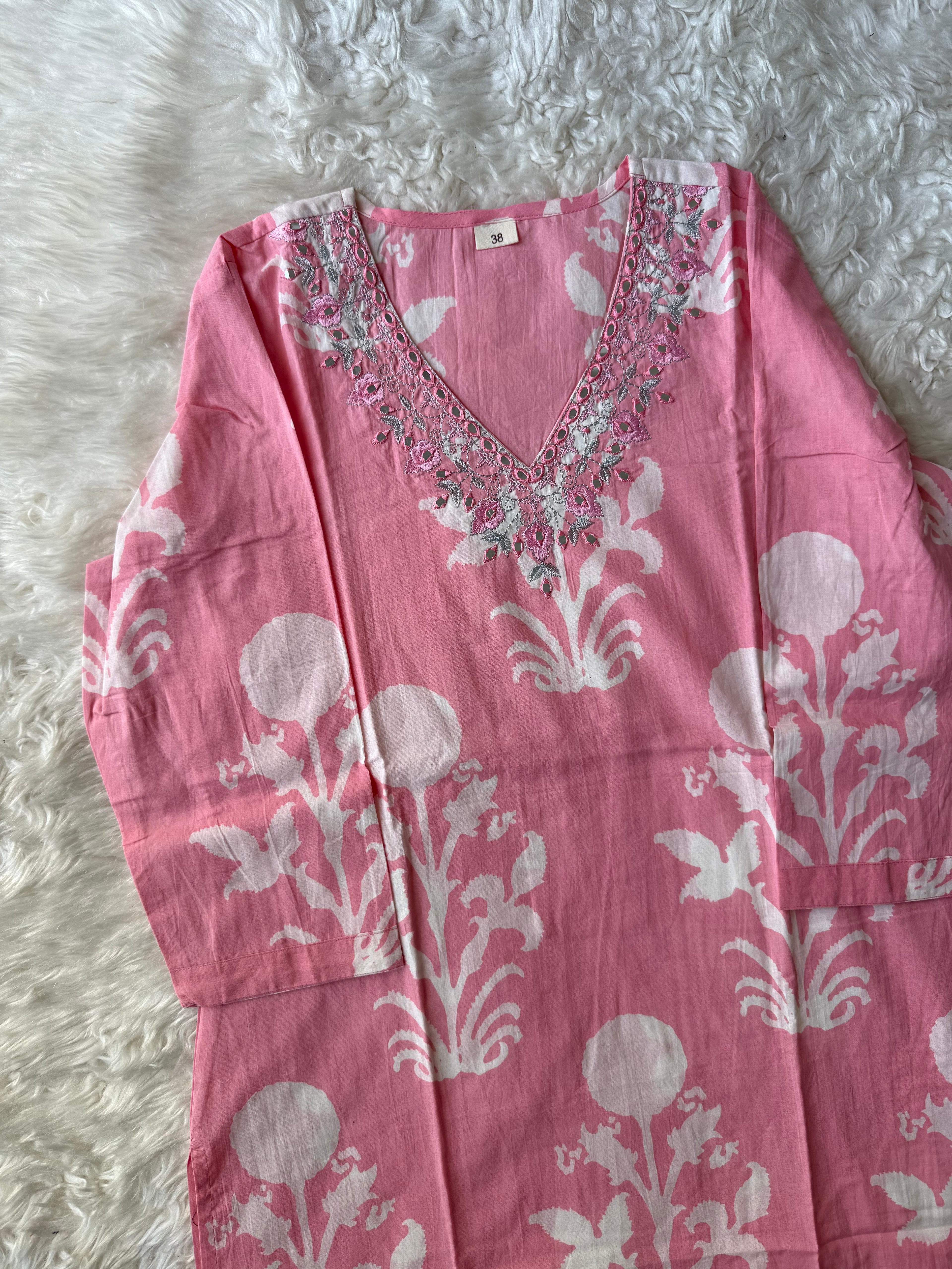 Breathable Cotton Kurti Pant Cotton Dupatta Set
