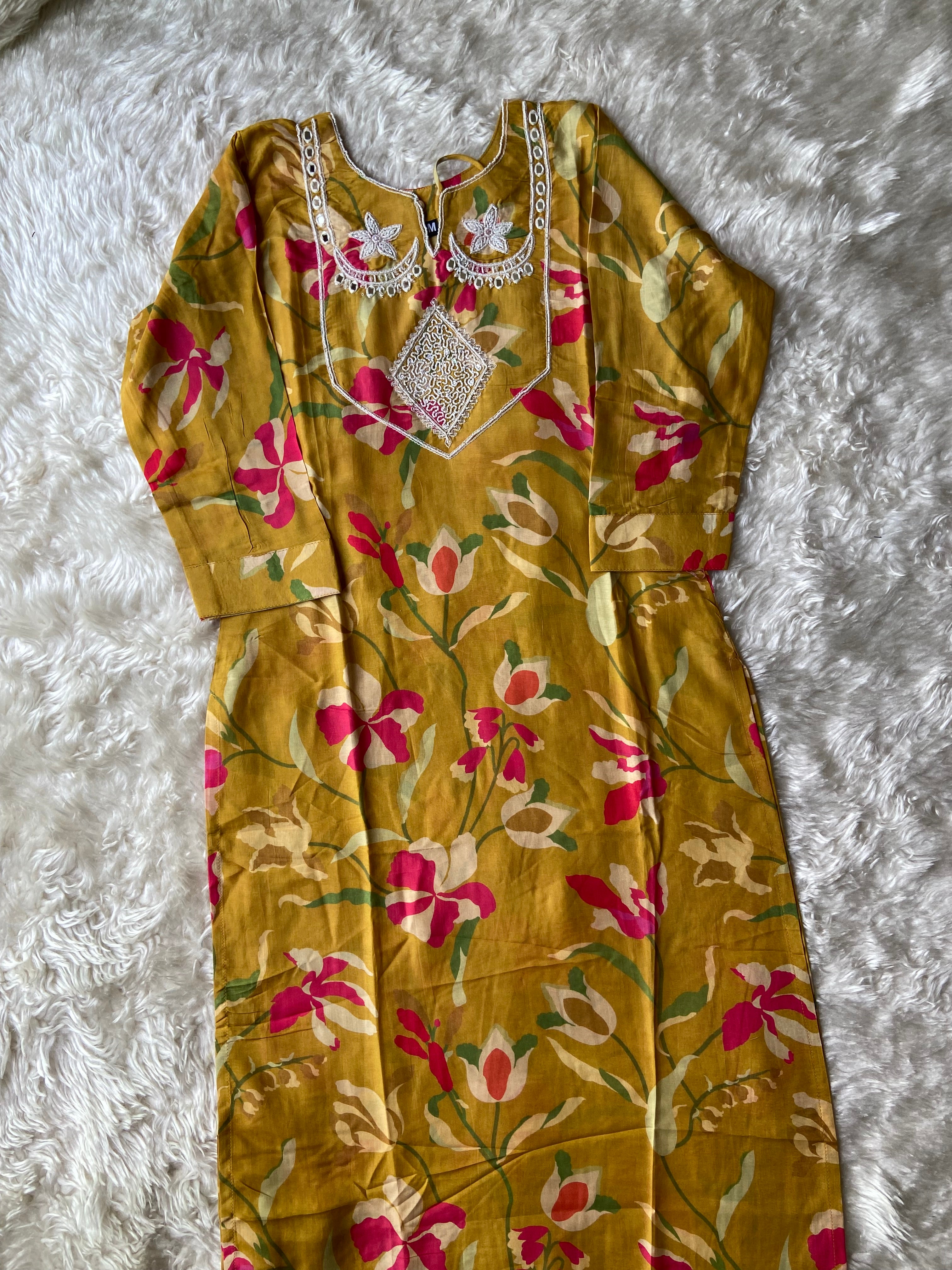 Premium Muslin Silk Kurti Pant Set
