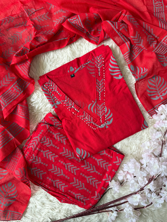 Budget Friendly Kurti Pant Dupatta Set