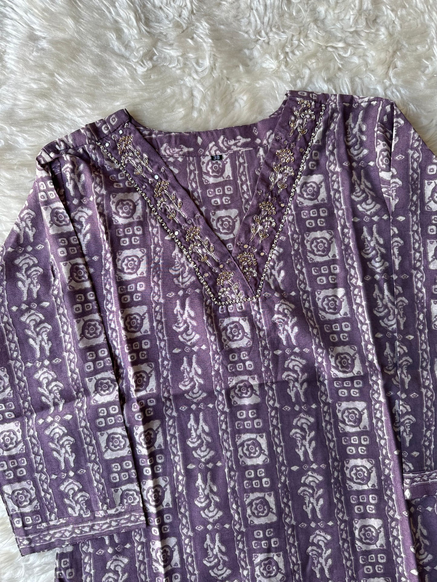 Pure Muslin Silk Kurti Pant Set