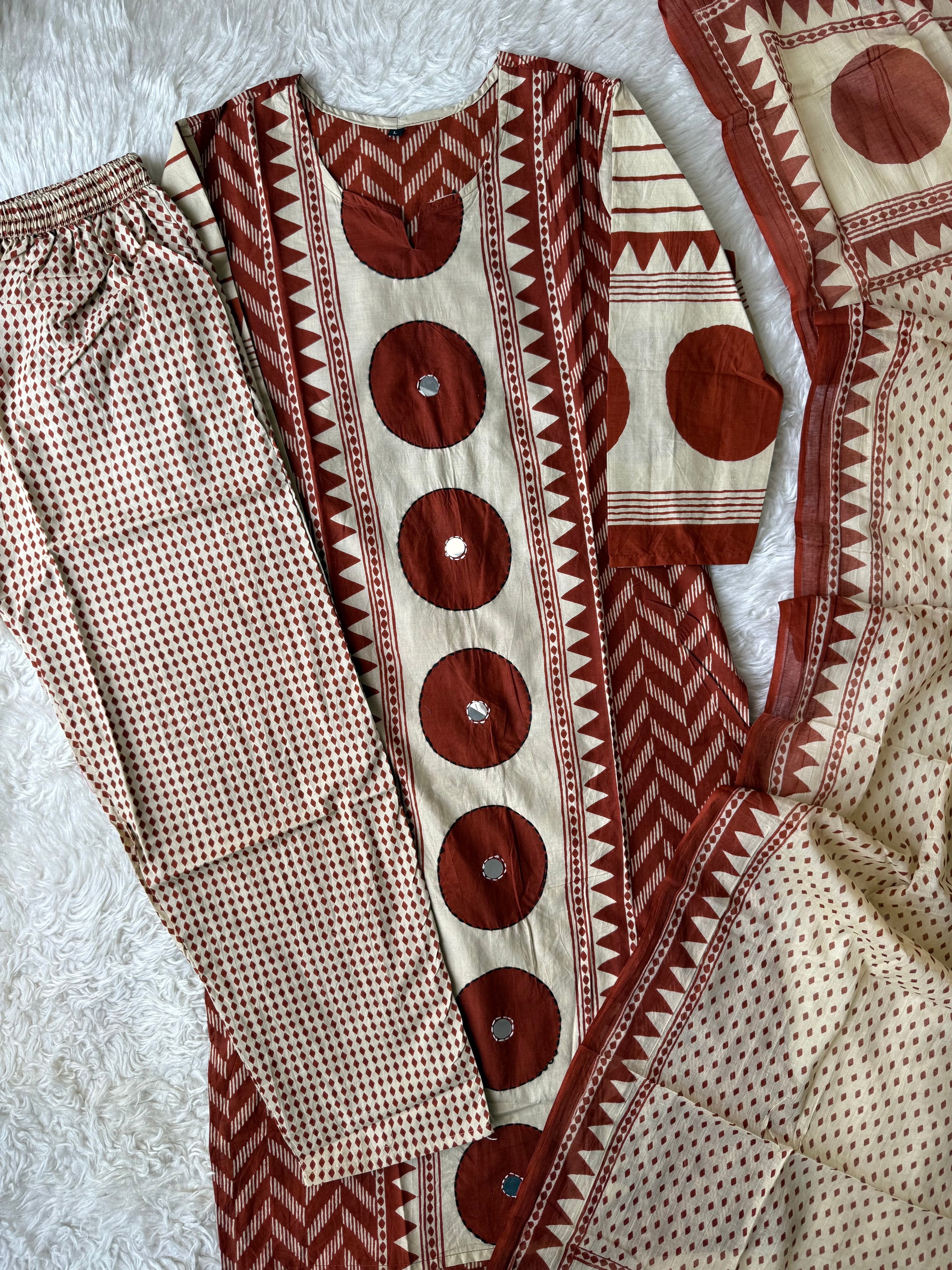 Budget Friendly Kurti Pant Dupatta Set