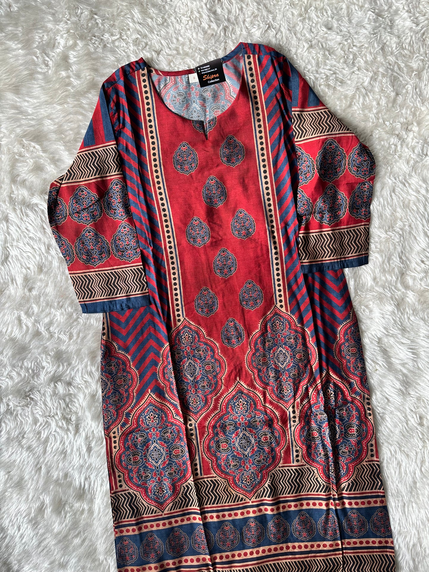 Pure Muslin Silk Kurti Pant Dupatta Set