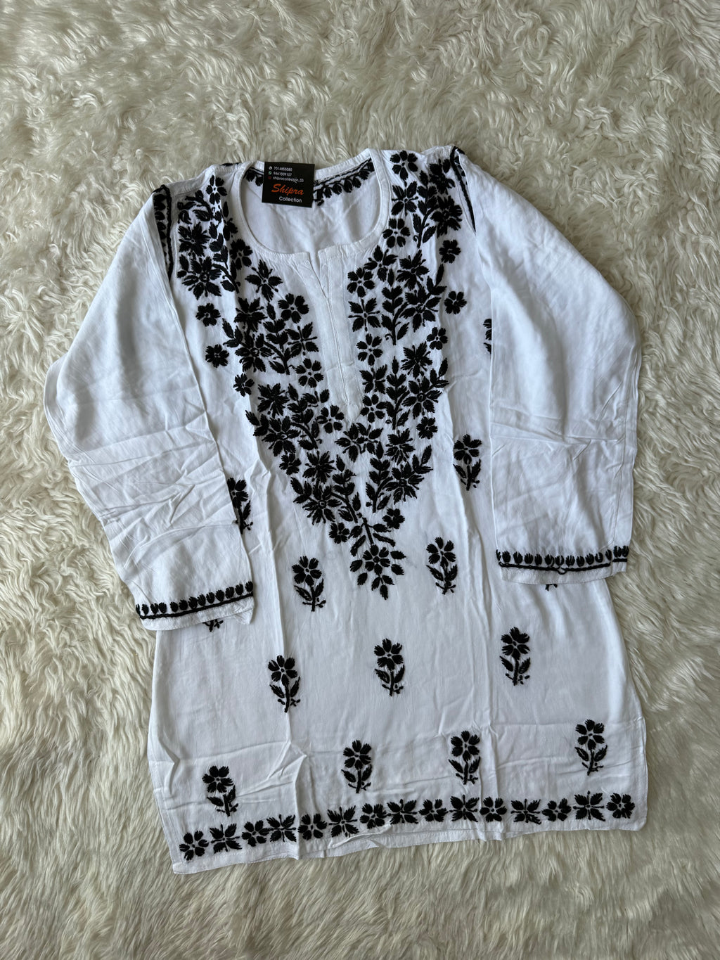 Heavy Rayon Chikankari Short kurti