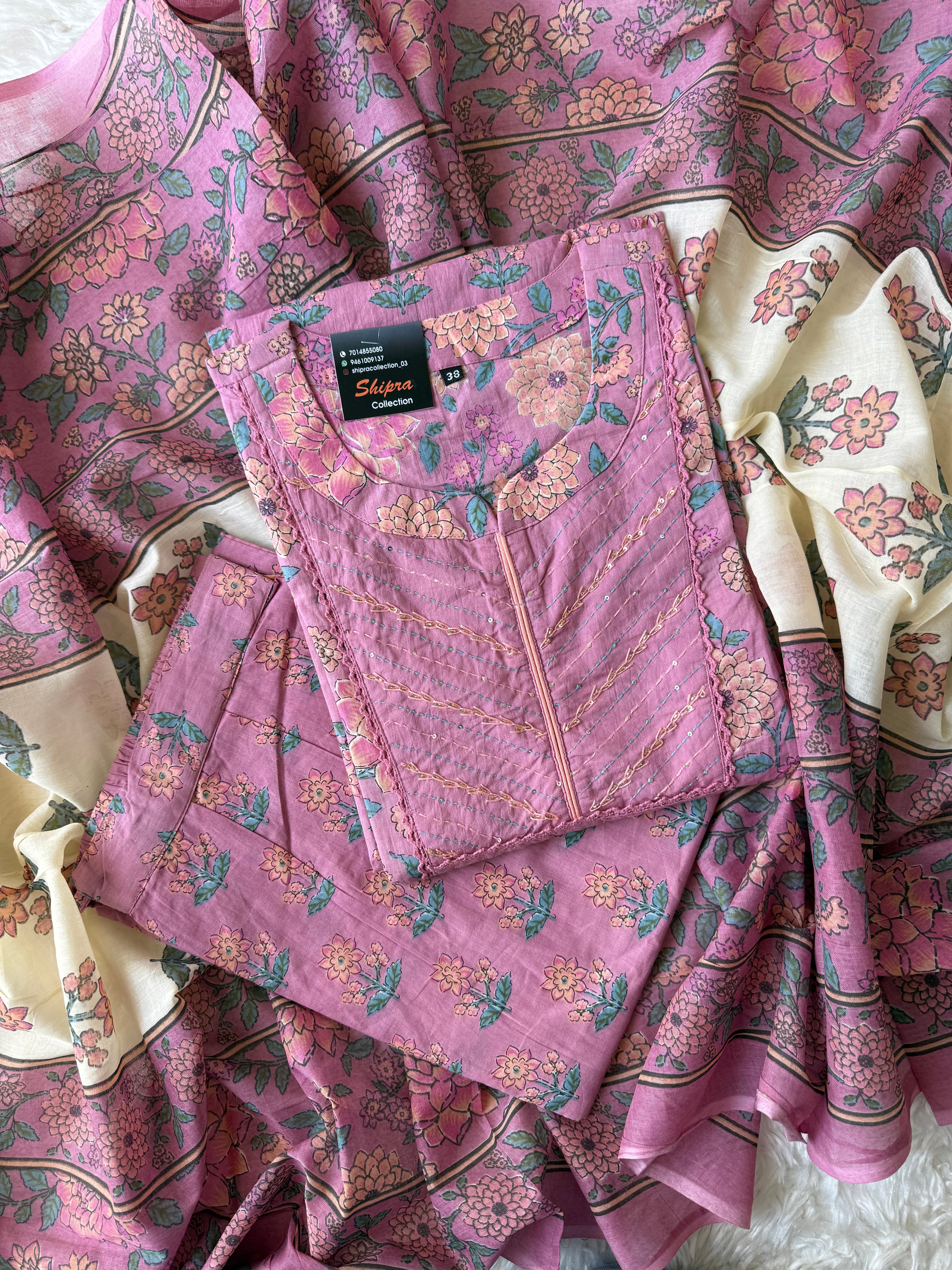 Premium Cotton Kurti Plazo Pant Set