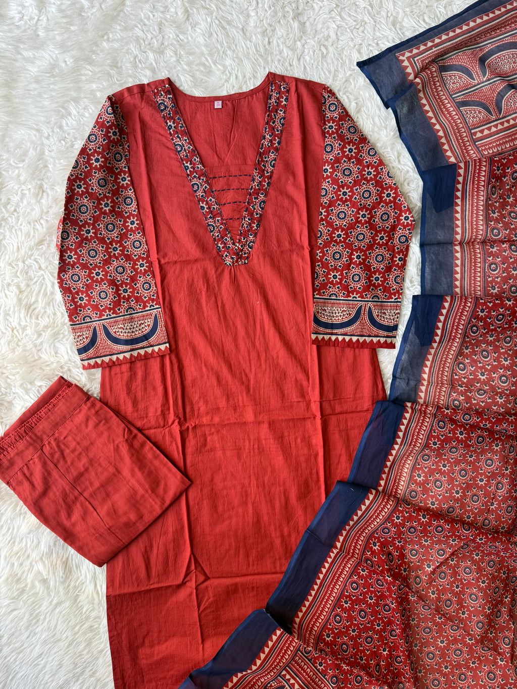 Premium Cotton Kurti Pant Dupatta Set