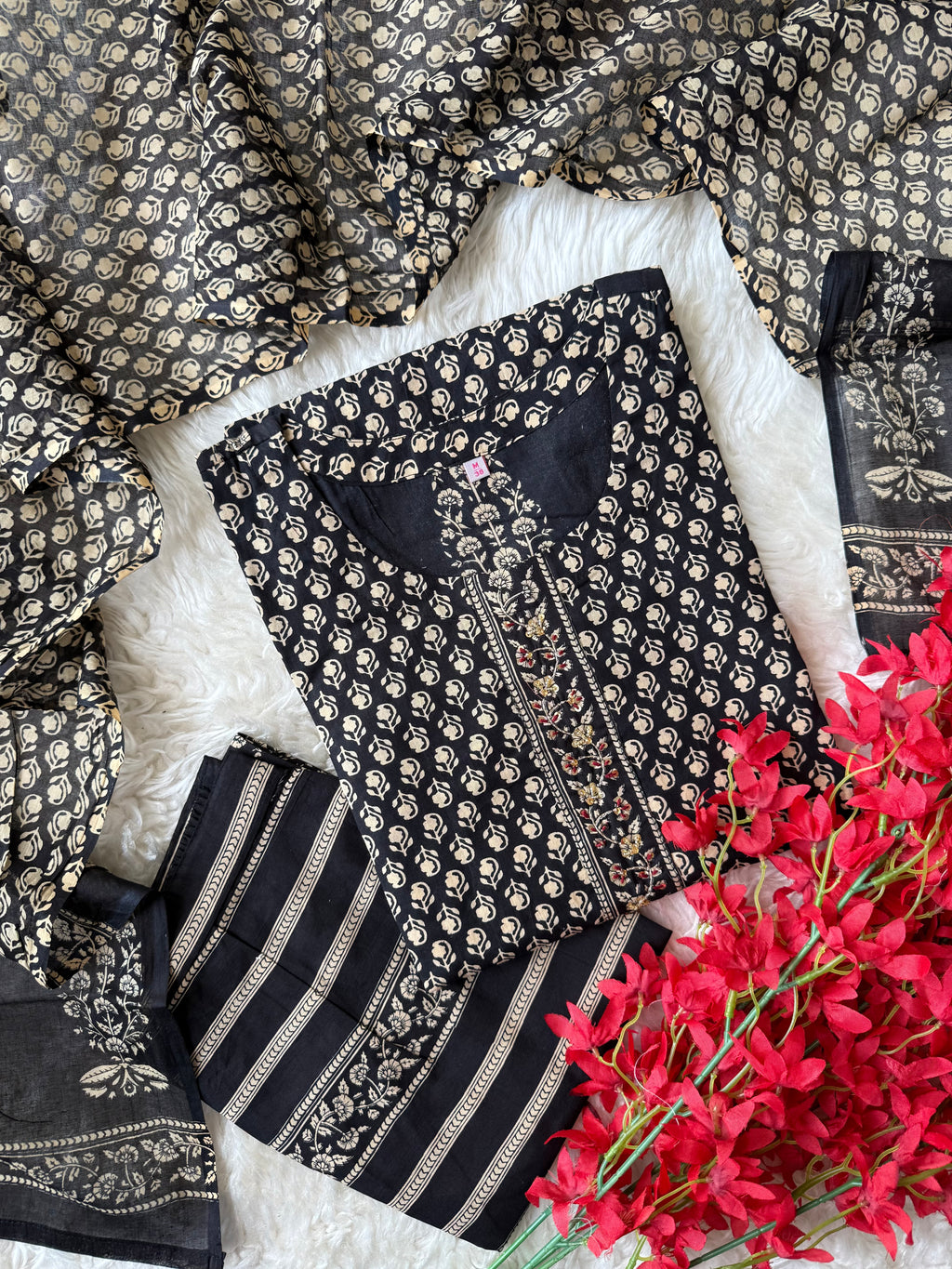 Premium Cotton Kurti Pant Dupatta Set